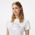 Guess Martina Mid Organiceam 180 Kadın Beyaz T-Shirt