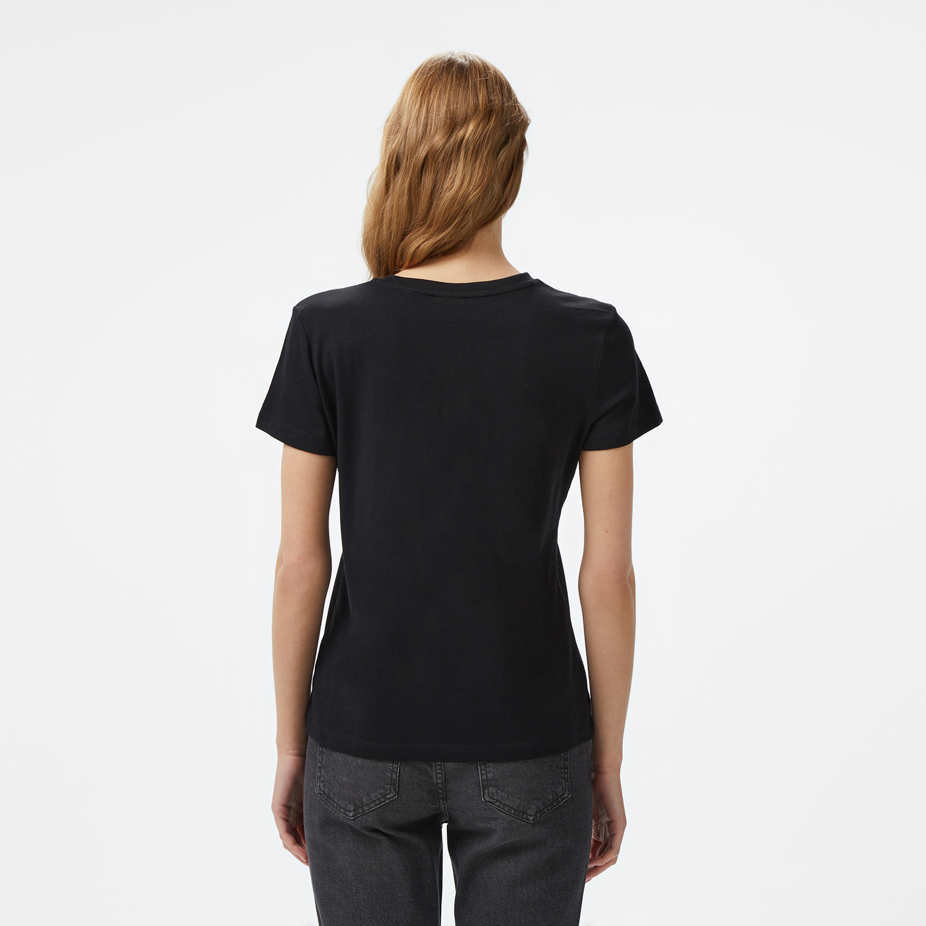 Guess Martina Mid Organic Stream 180 Kadın Siyah T-Shirt