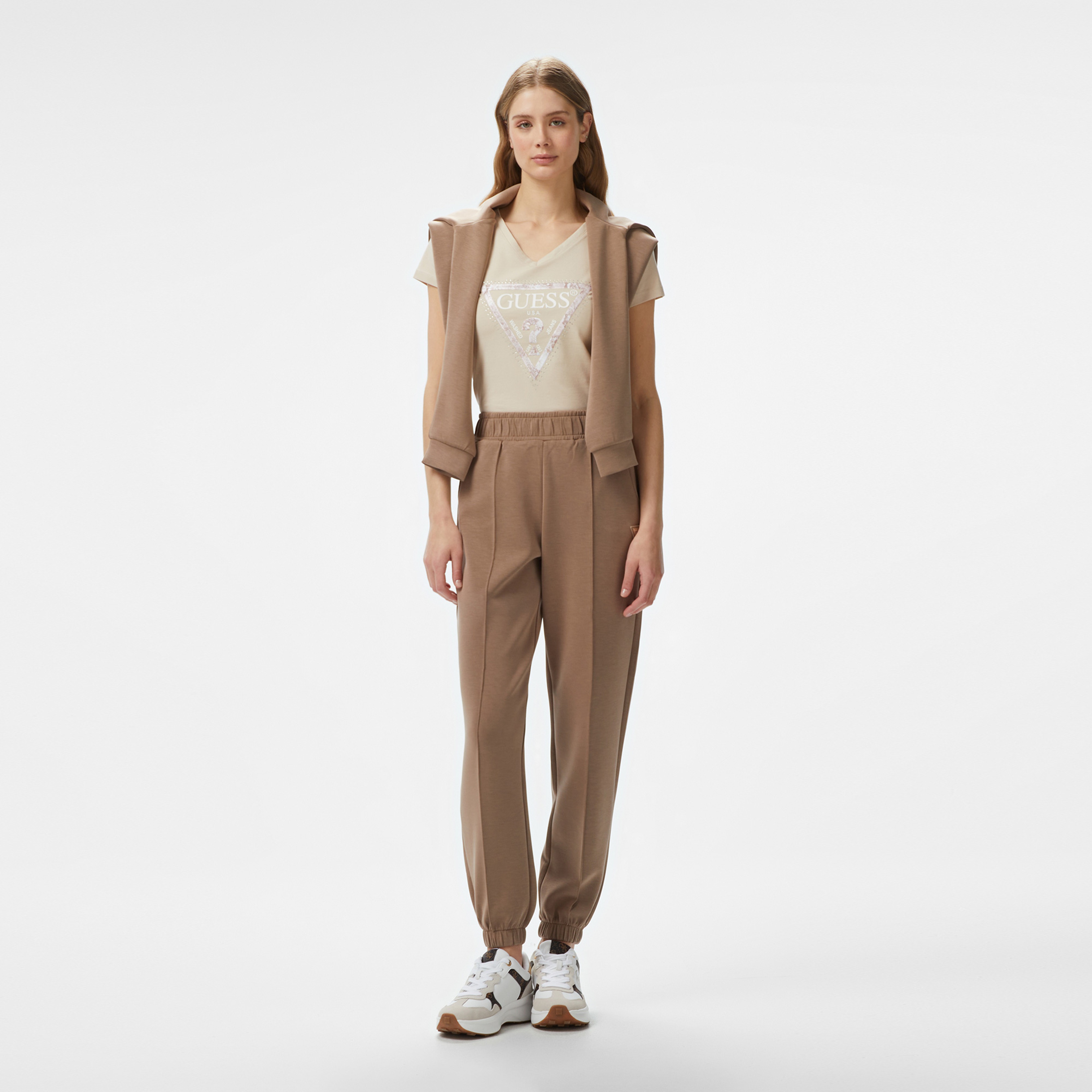 Guess Olympe Jogger Eco Modal Midweight Scuba Kadın Renkli Eşofman Altı