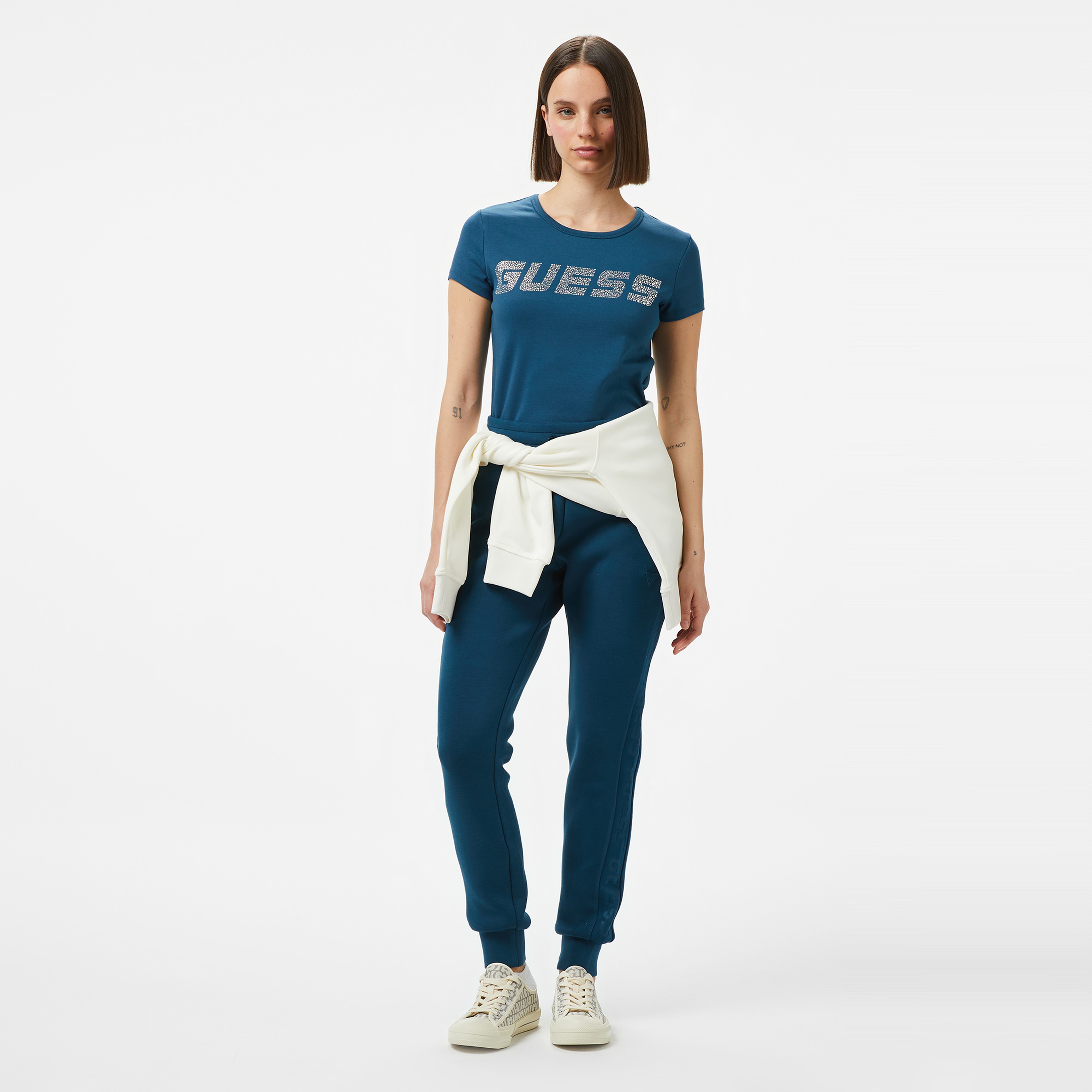 Guess Allie Scuba Jogger P Eco Soft Tech 340 Kadın Mavi Eşofman Altı