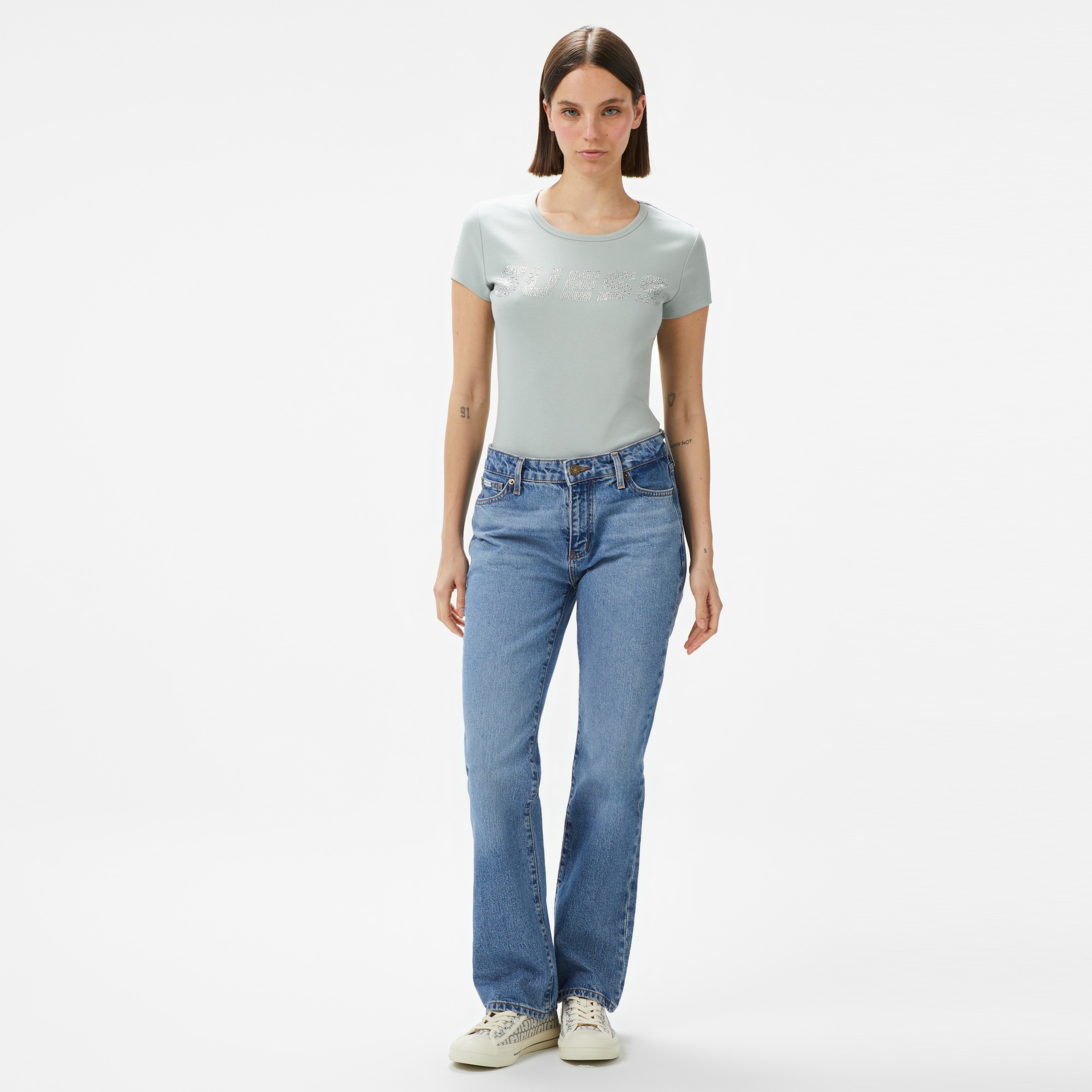 Guess Kiara Org 270 Kadın Yeşil T-Shirt