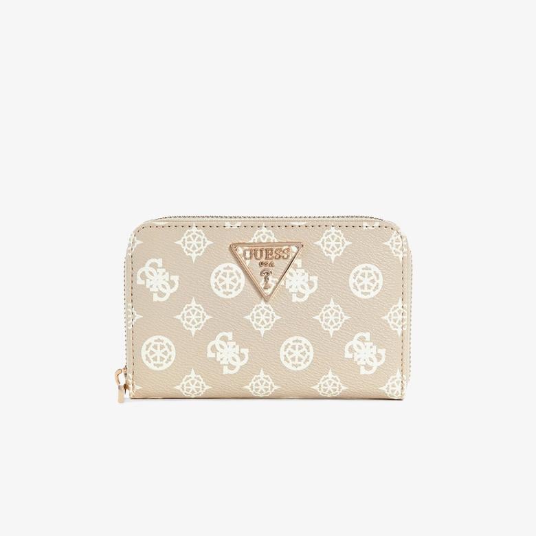 Guess Laurel Large Zip Noreen Camera Crossbody Kadın Bej Cüzdan