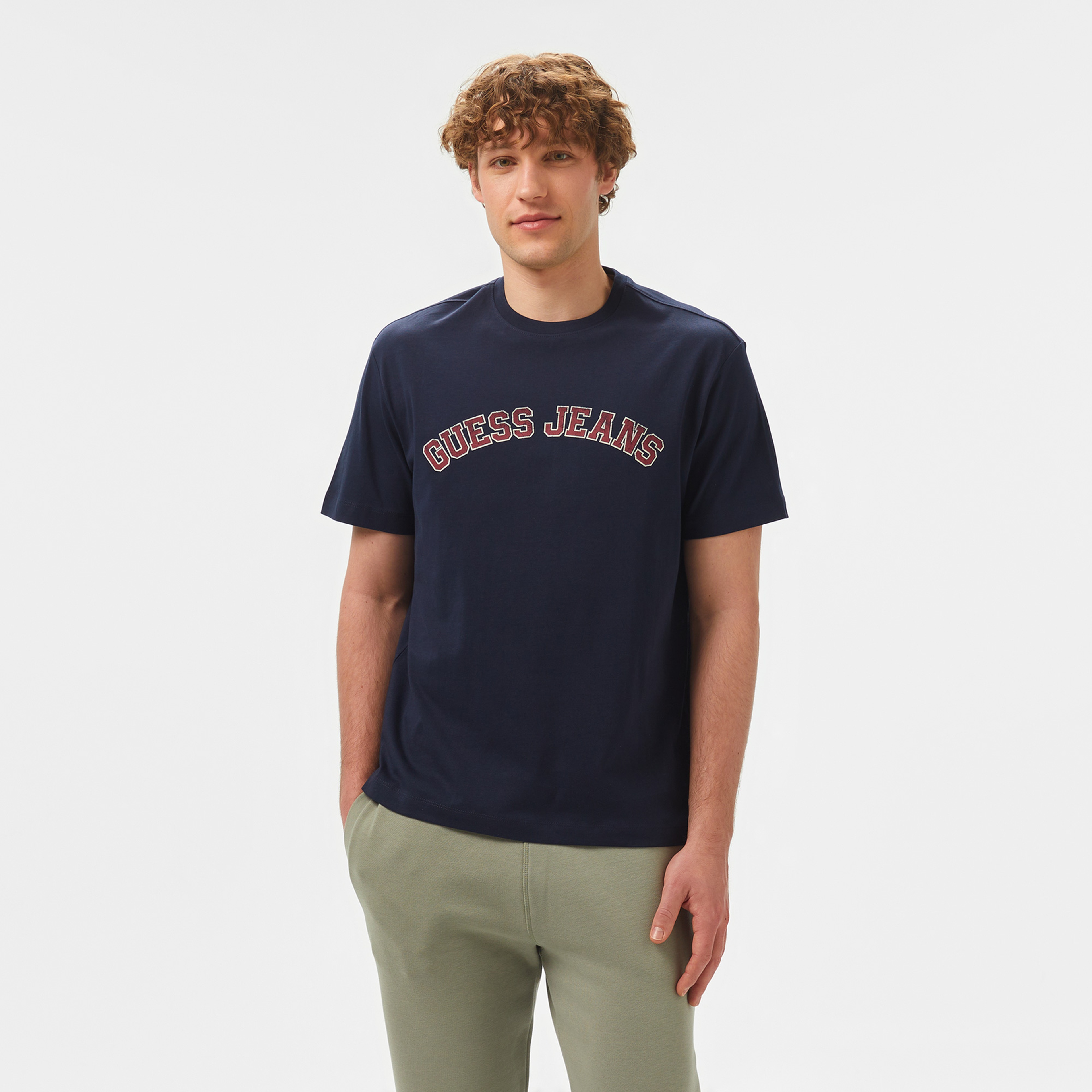 Guess Cn Regllegi Mid Organic Heavy 205 Erkek Lacivert T-Shirt
