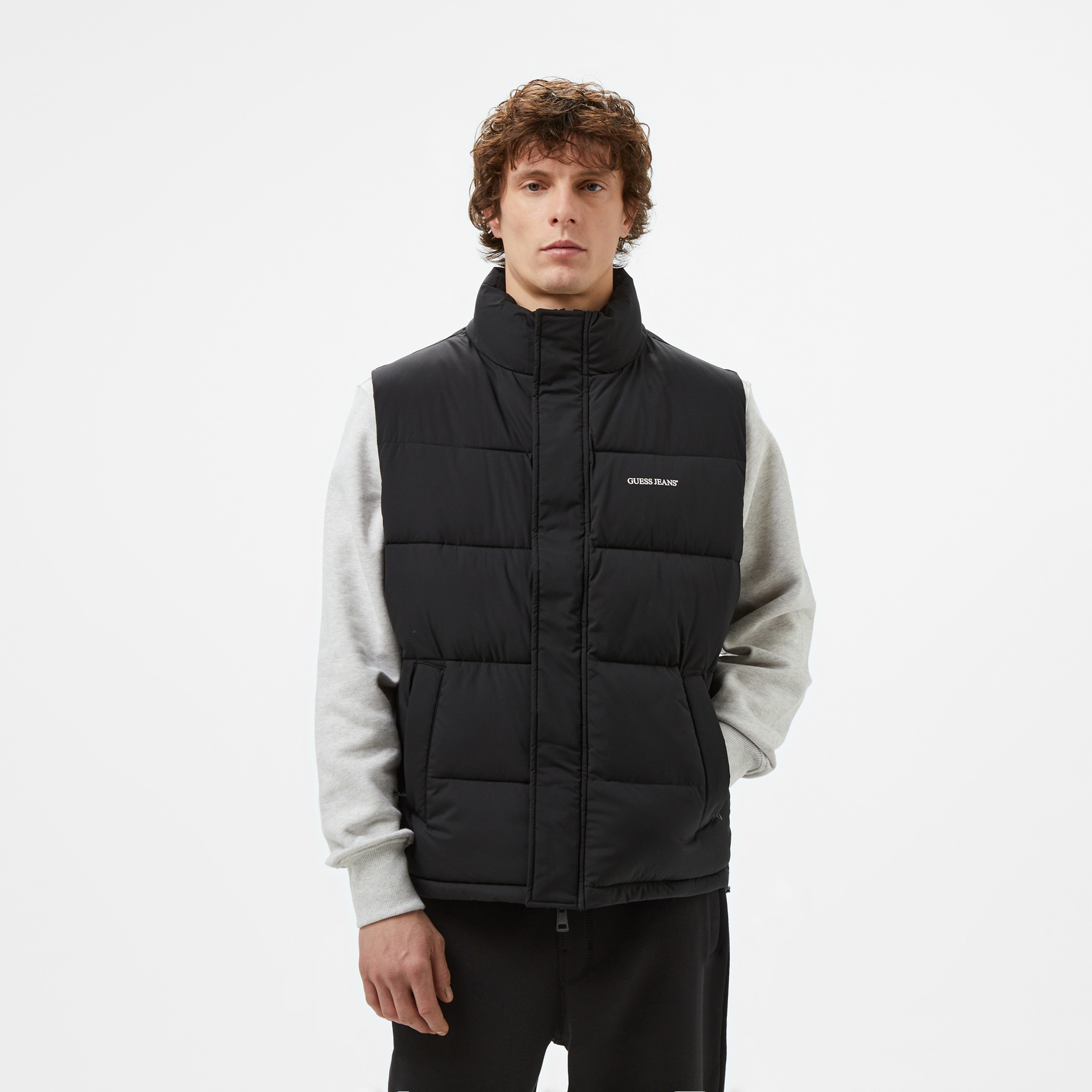 Guess ReLenght Vest Coated Light Poly Erkek Siyah Yelek