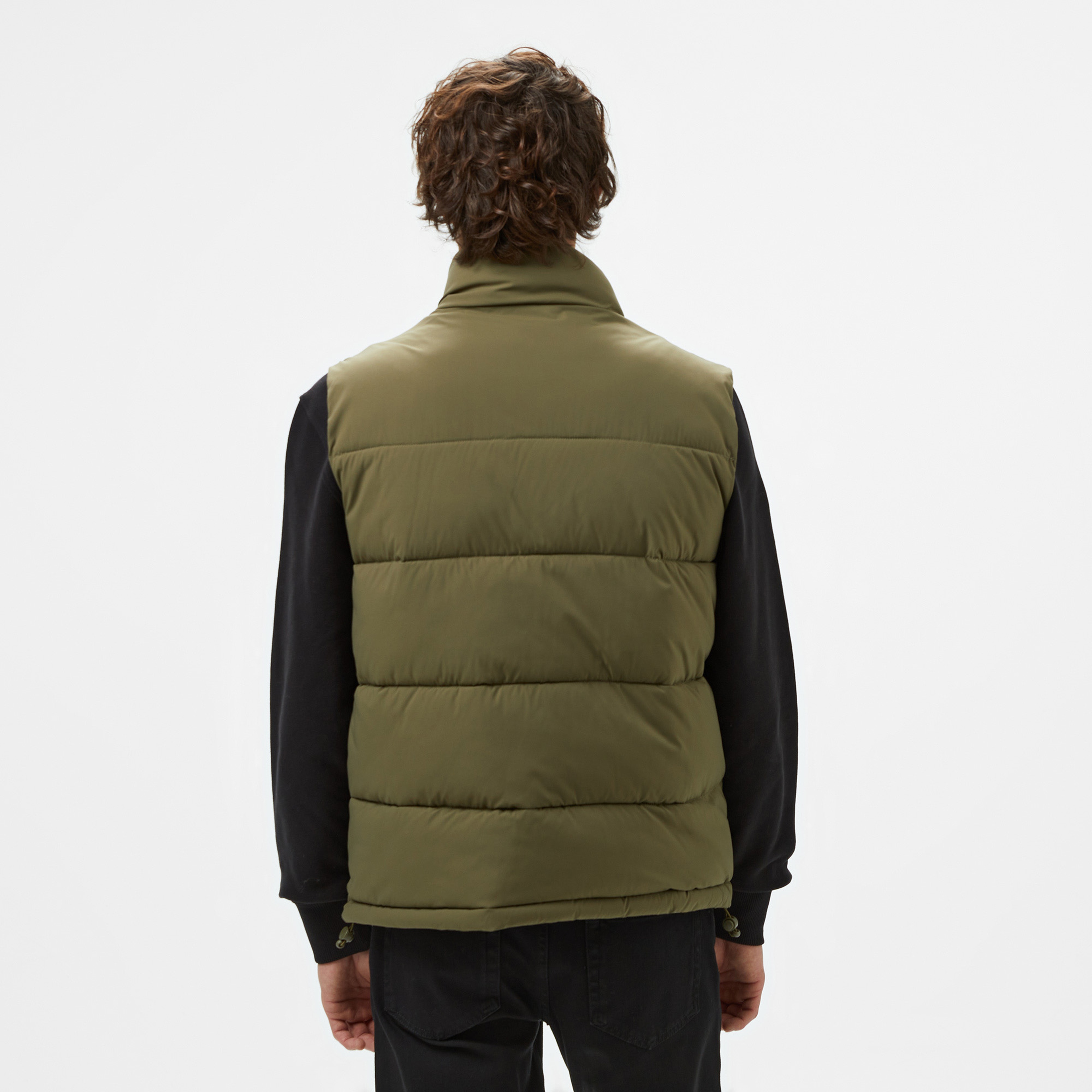 Guess ReLenght Vest Coated Light Poly Erkek Haki Yelek