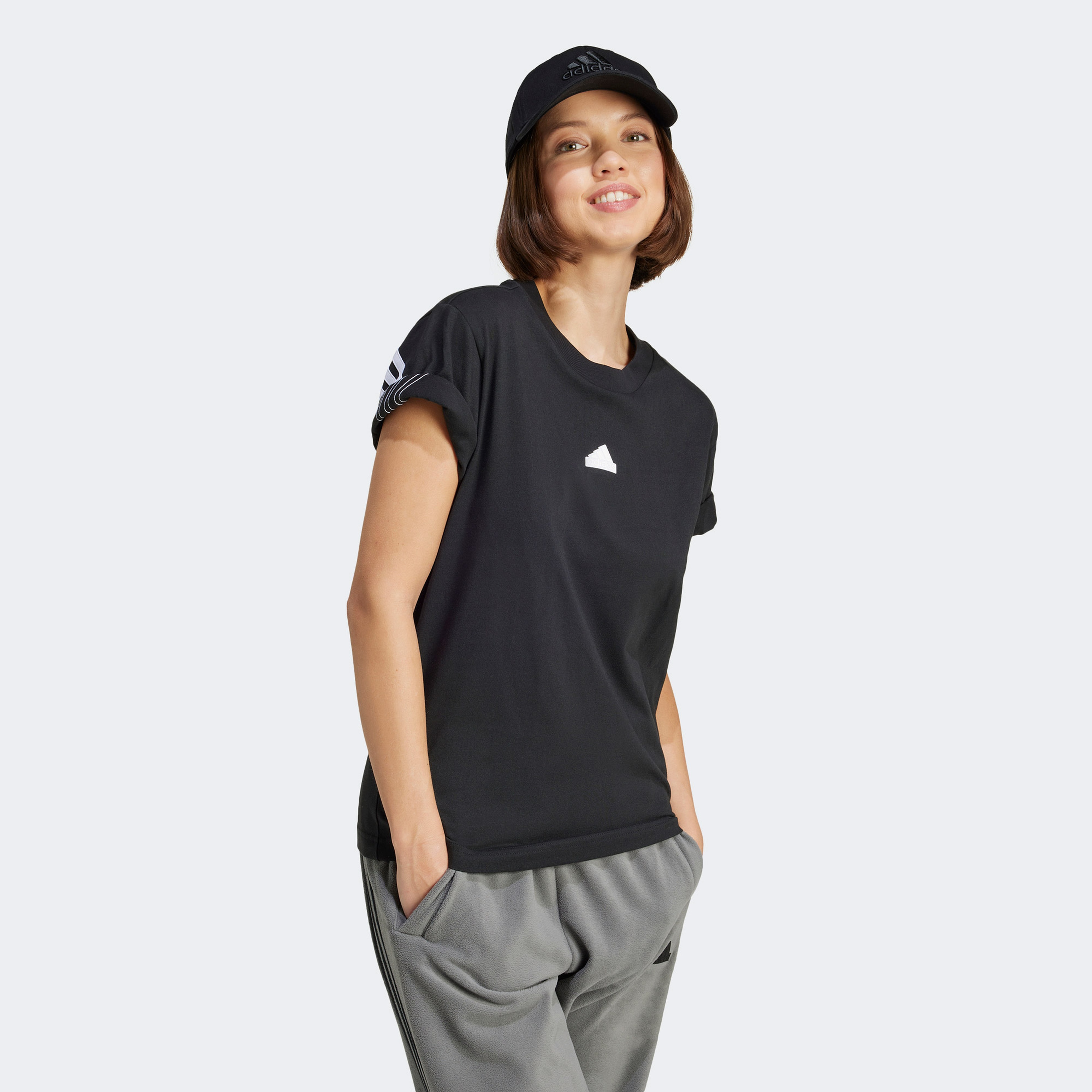 Adidas Fi 3S Kadın Siyah Antrenman T-Shirt