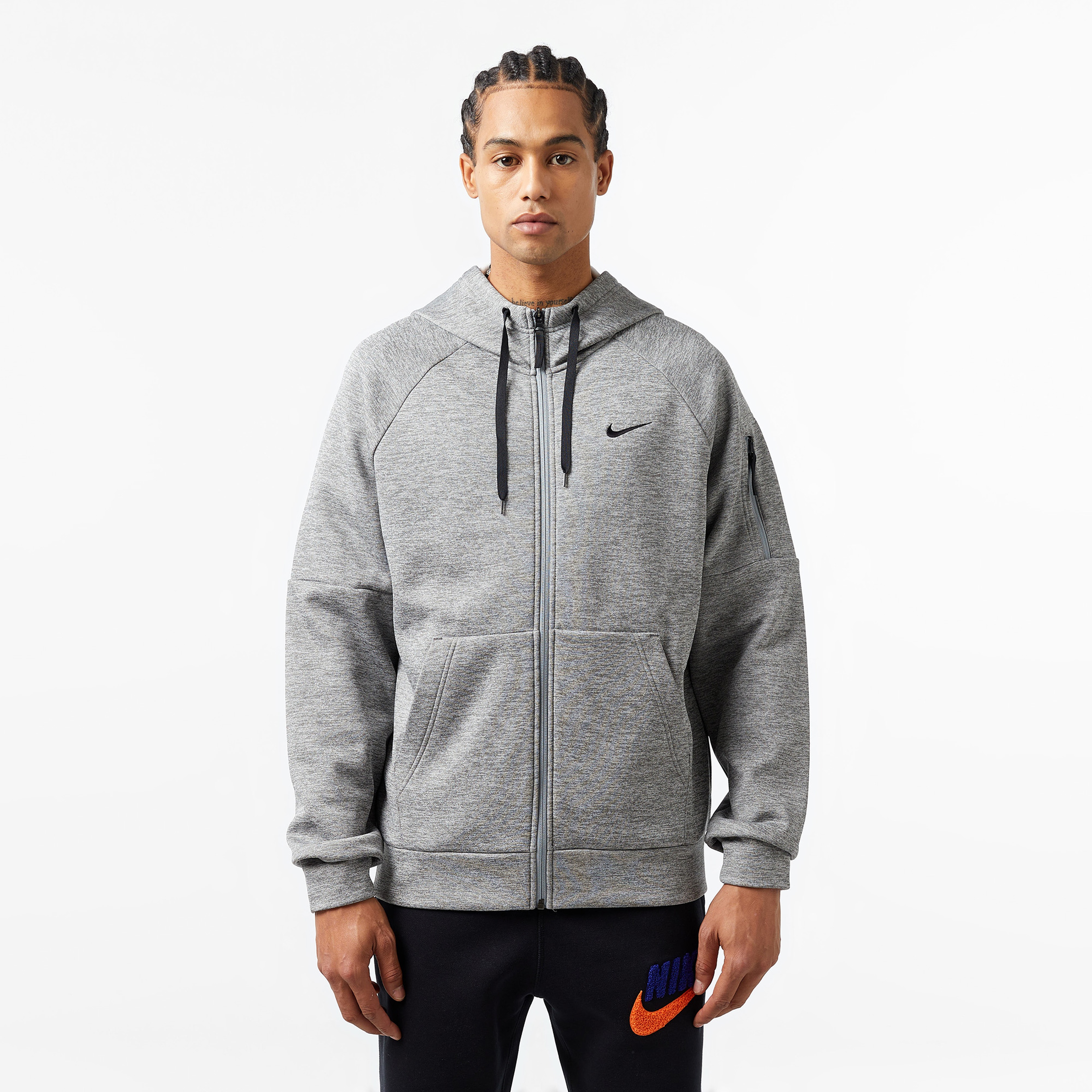 Nike Therma-Fit Full-Zip Erkek Gri Hoodie