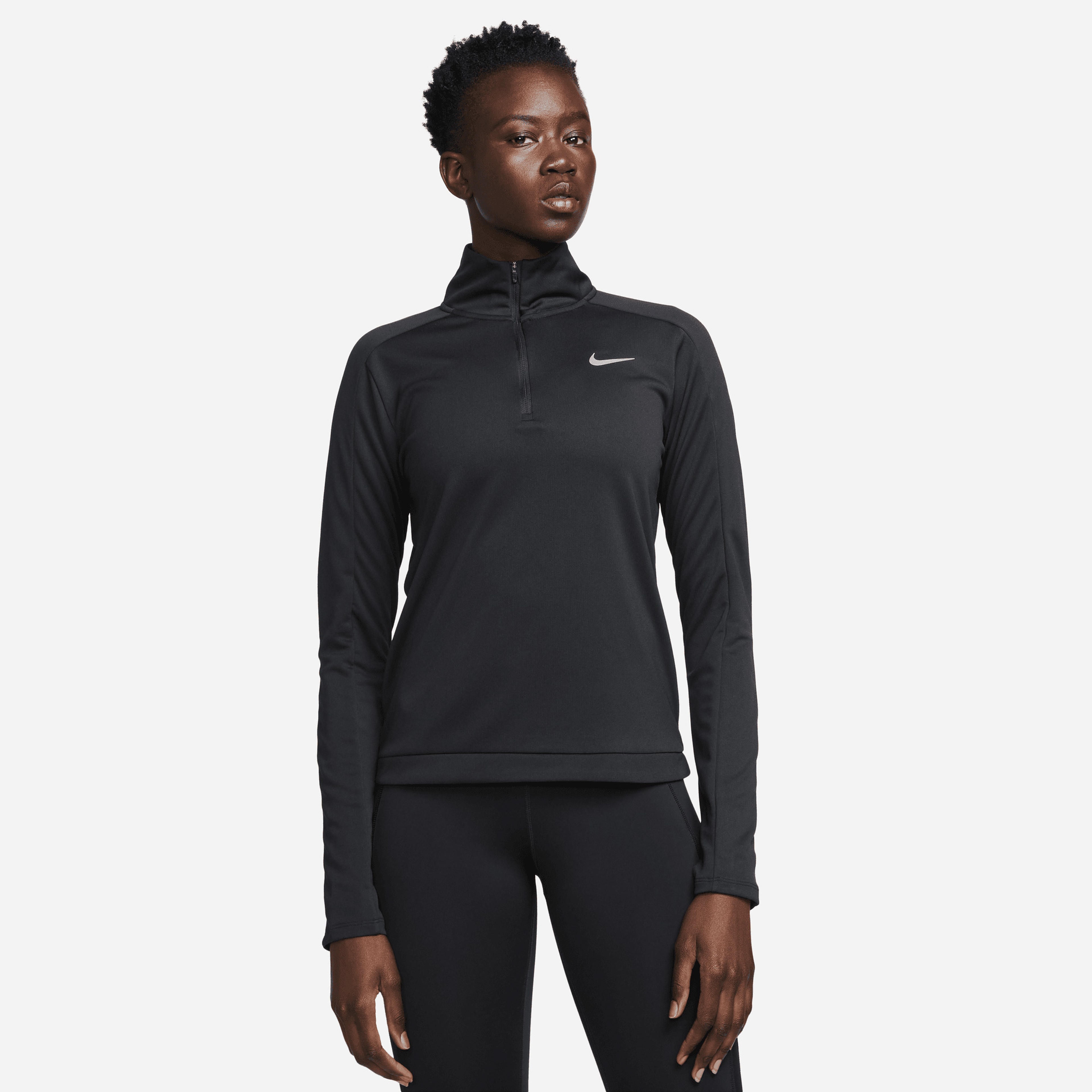 Nike Dri-FIT Pacer Half-Zip Kadın Siyah Sweatshirt