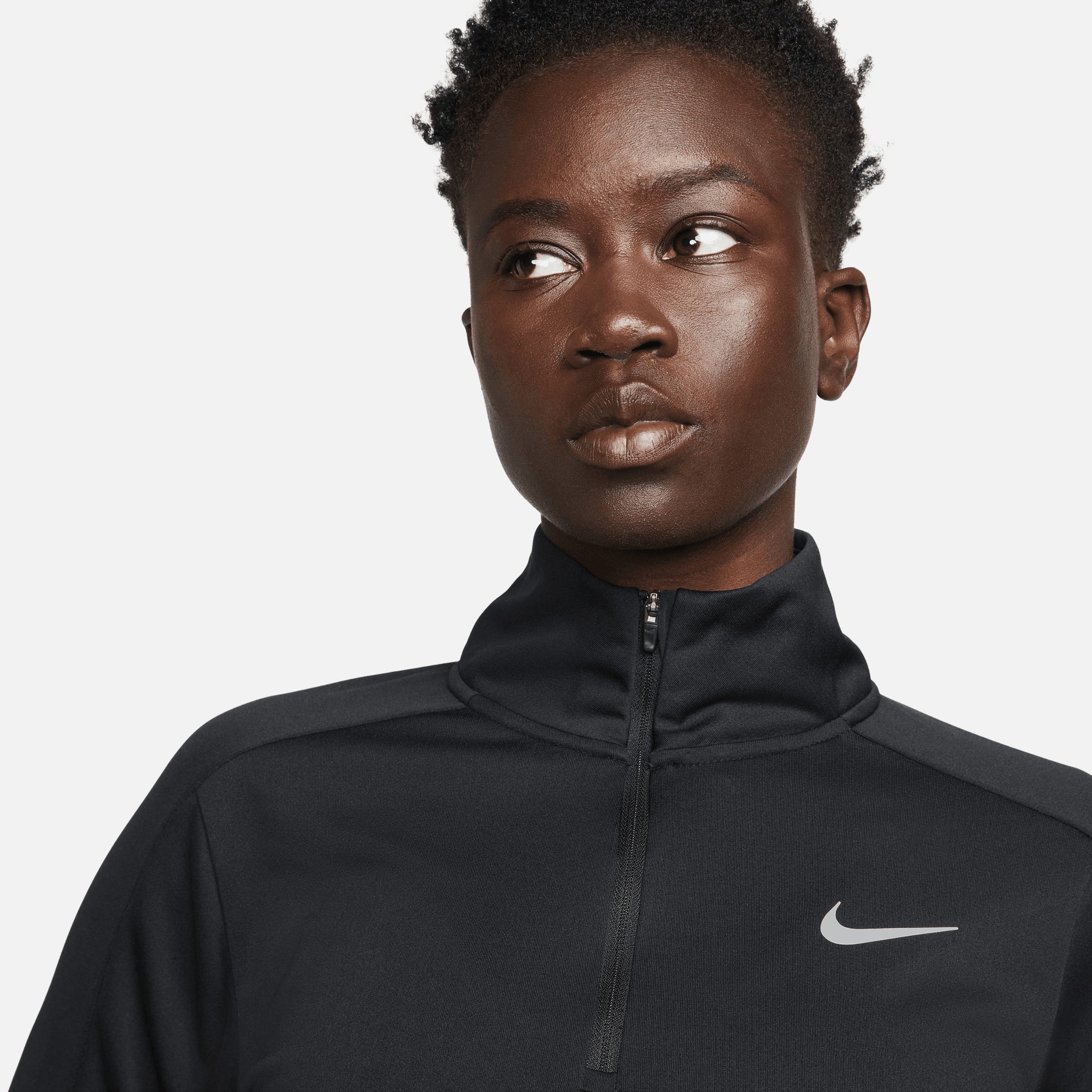 Nike Dri-FIT Pacer Half-Zip Kadın Siyah Sweatshirt