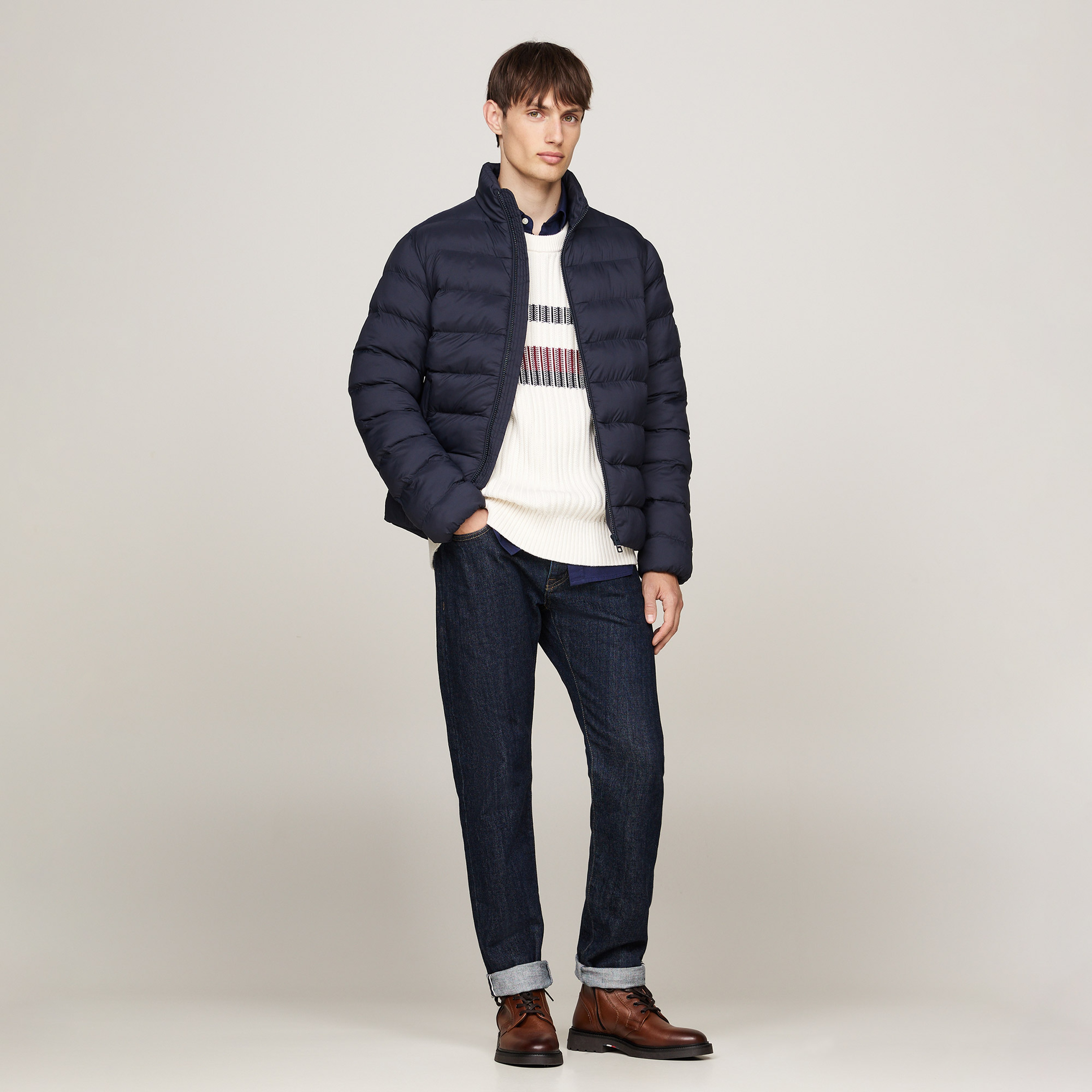 Tommy Hilfiger Erkek Mavi Mont