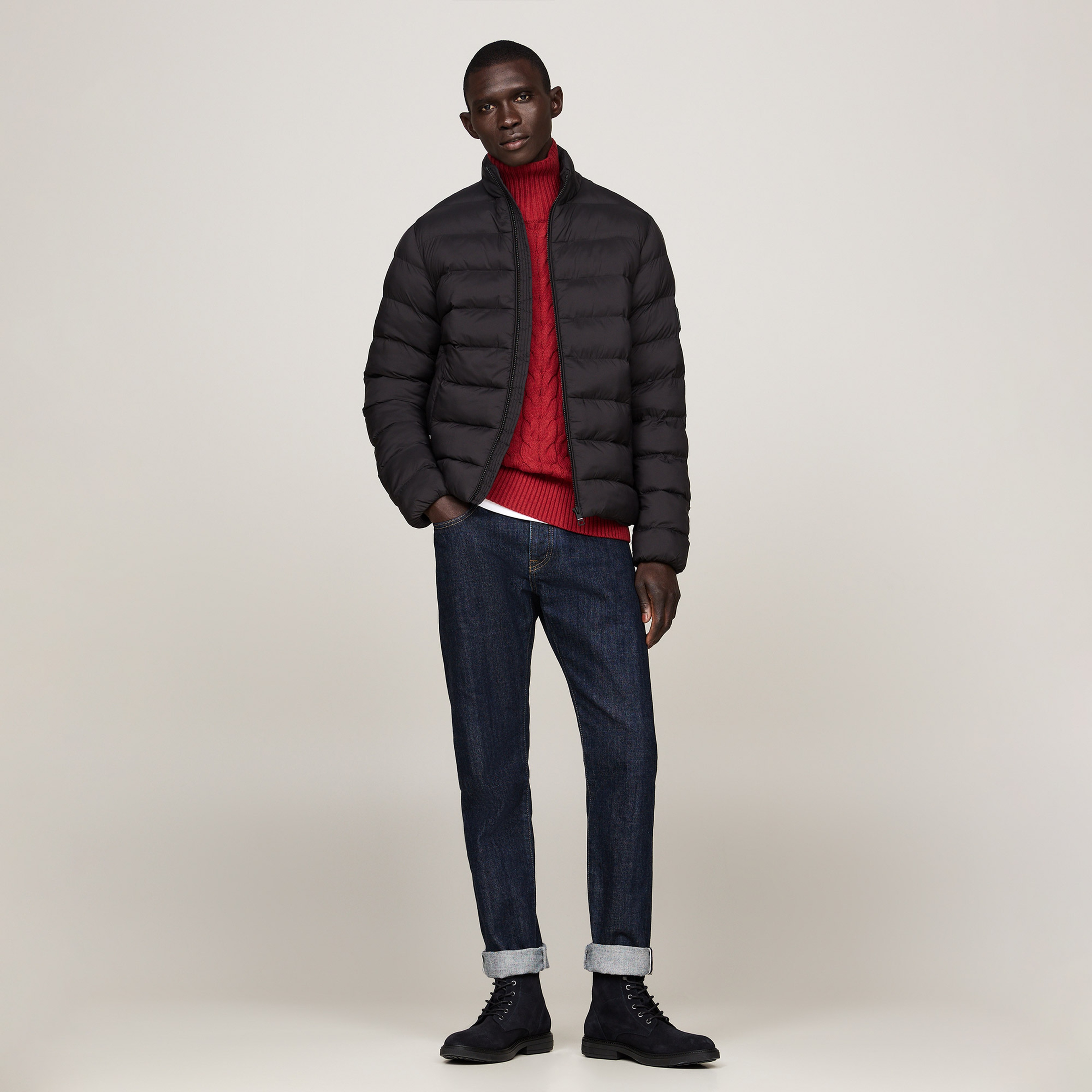 Tommy Hilfiger Erkek Siyah Mont