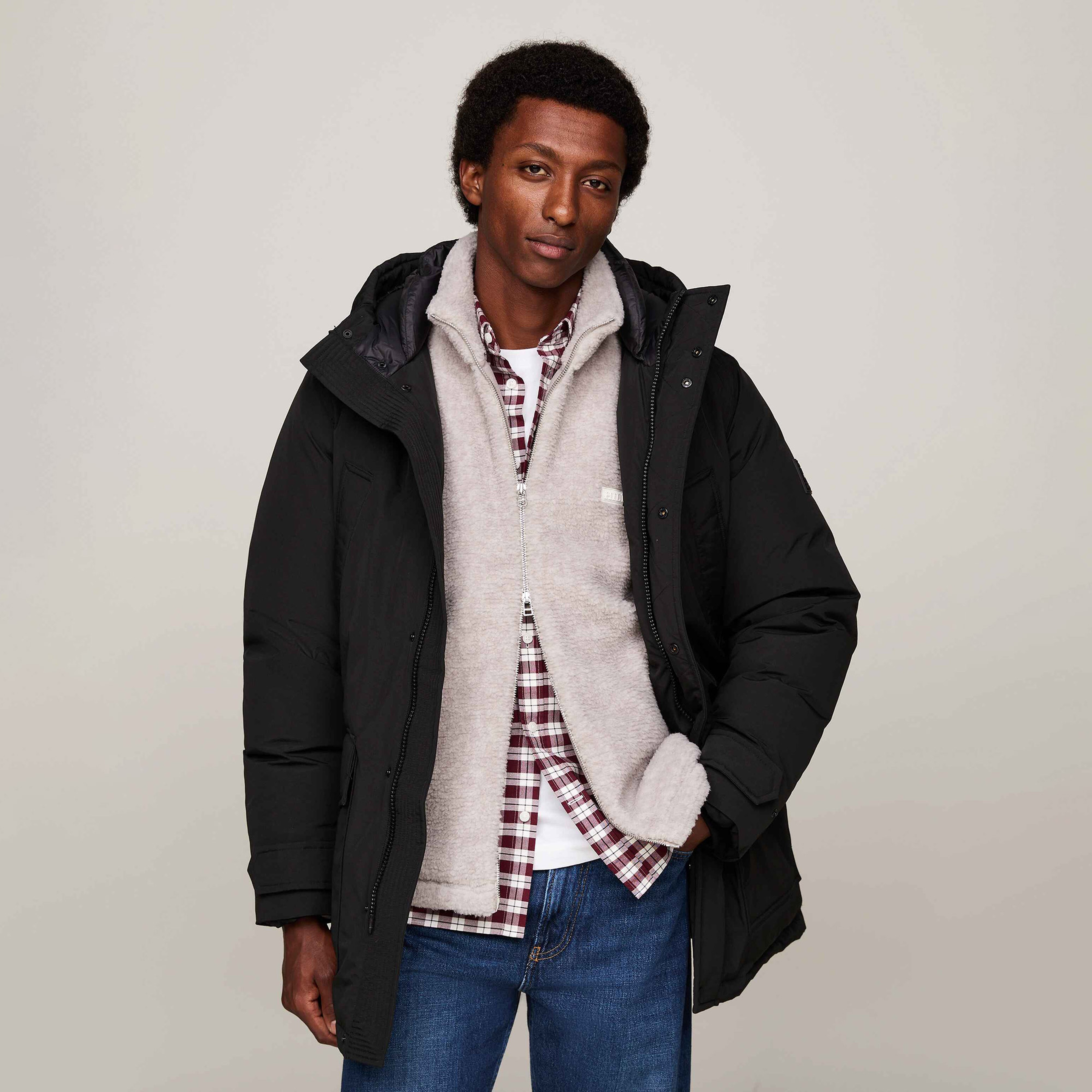 Tommy Hilfiger Erkek Siyah Mont