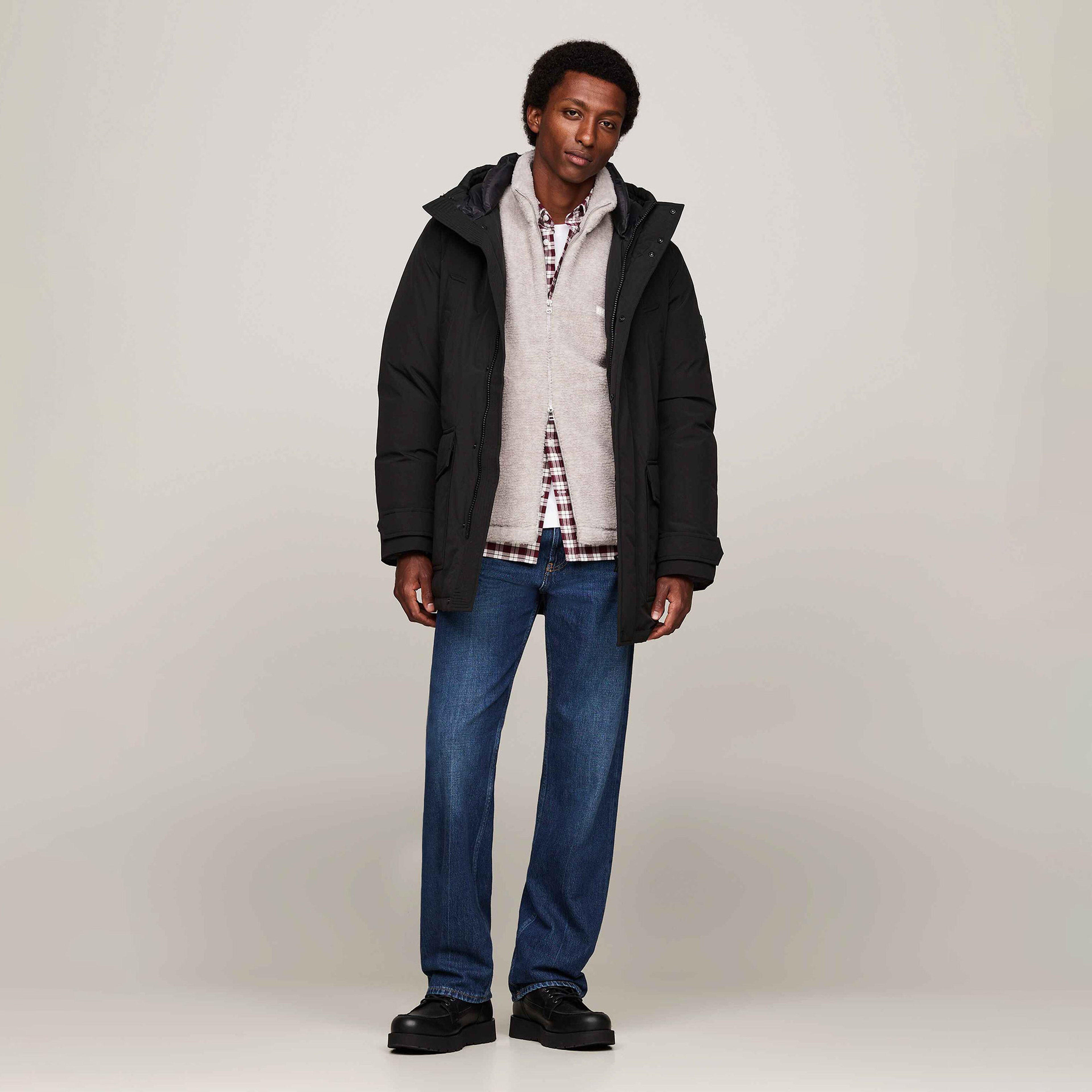 Tommy Hilfiger Erkek Siyah Mont