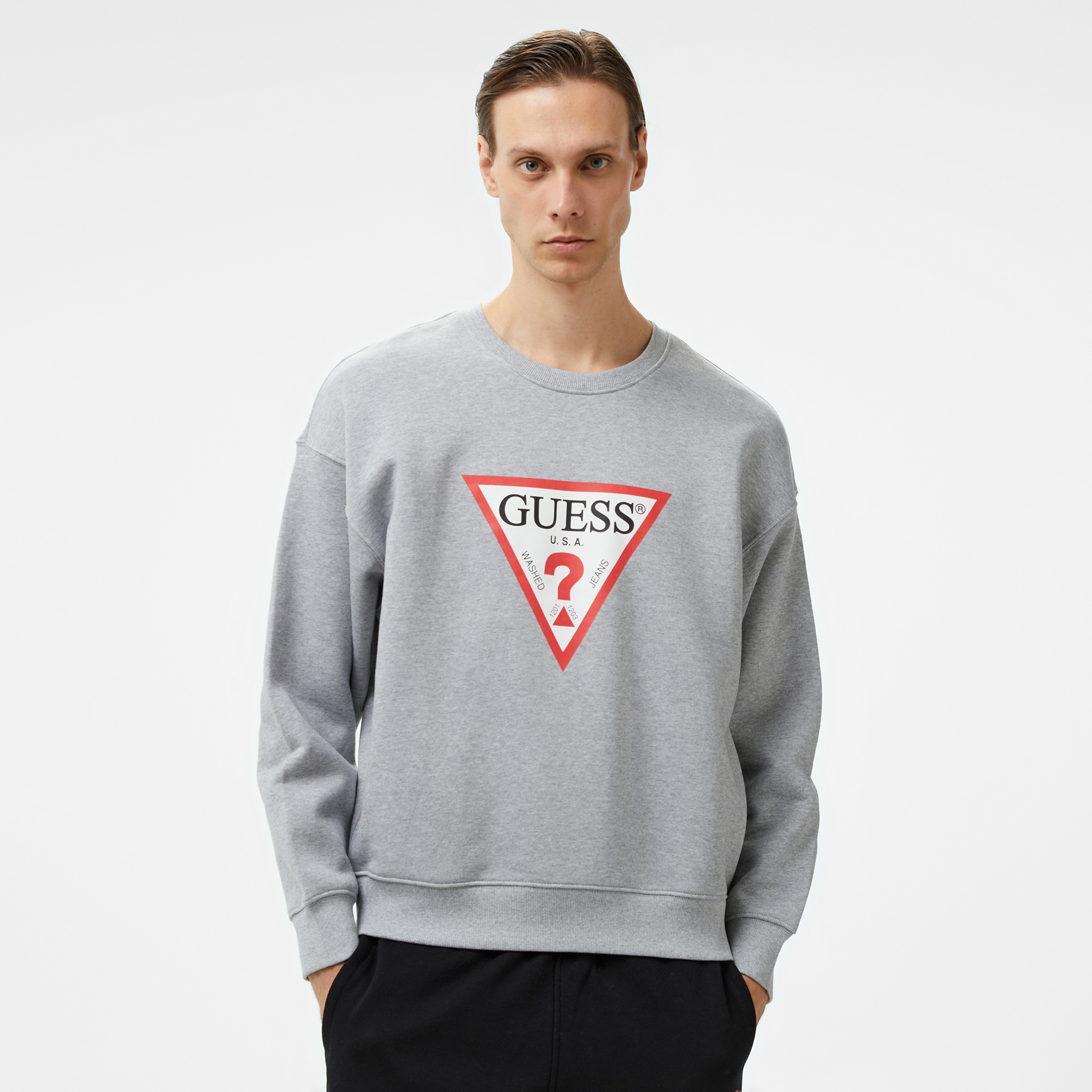 Guess Erkek Mavi Sweatshirt