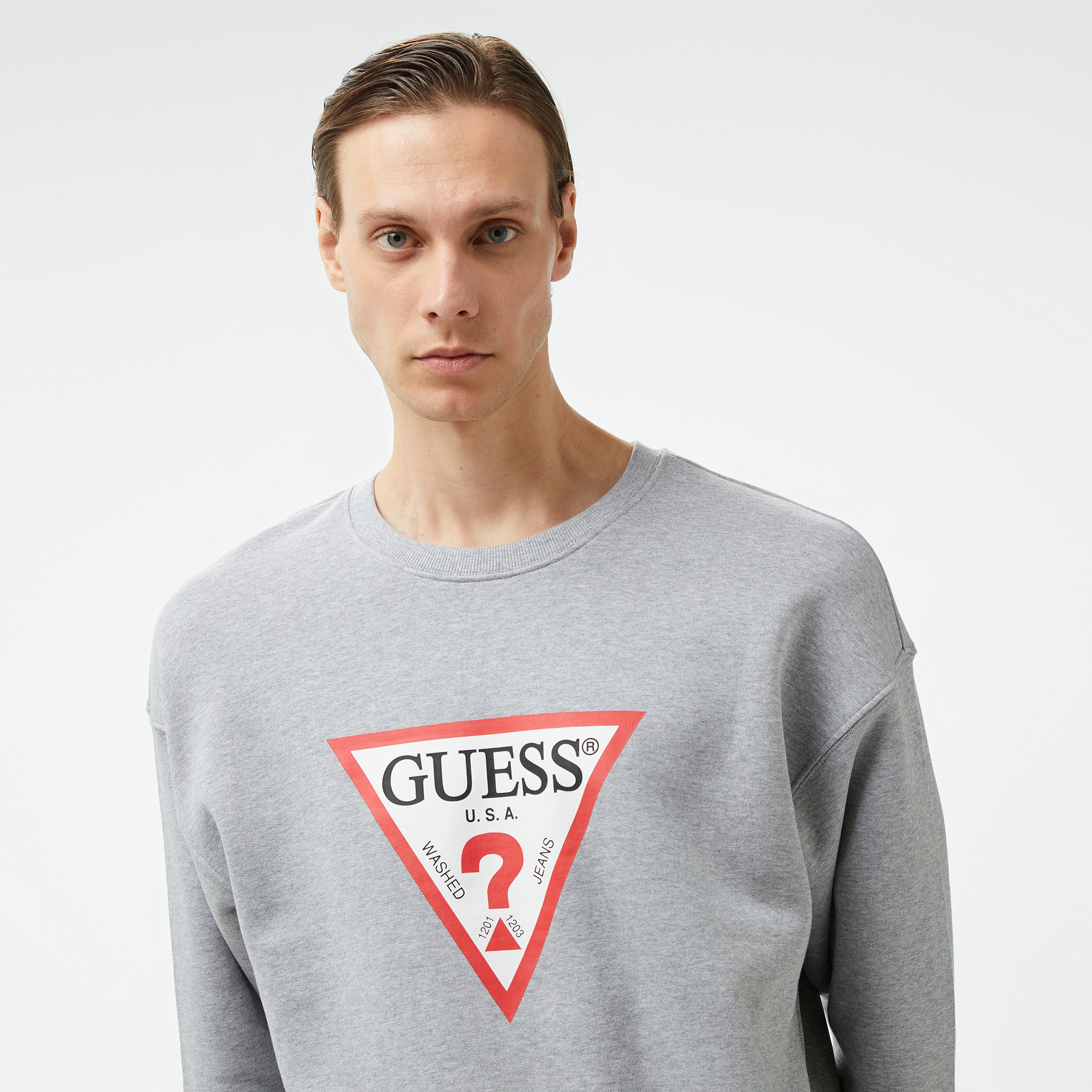 Guess Erkek Mavi Sweatshirt