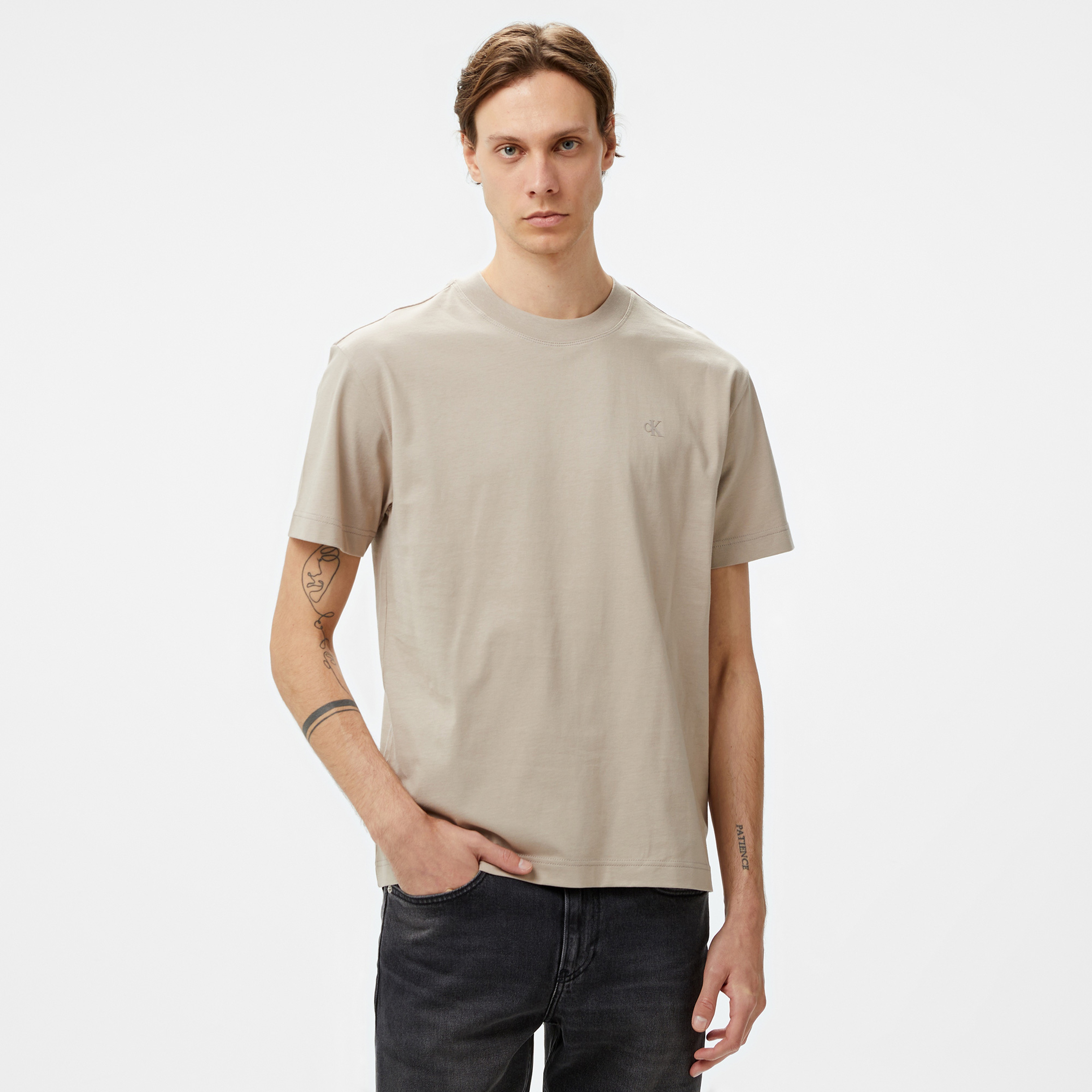 Calvin Klein Jeans Erkek Gri T-Shirt