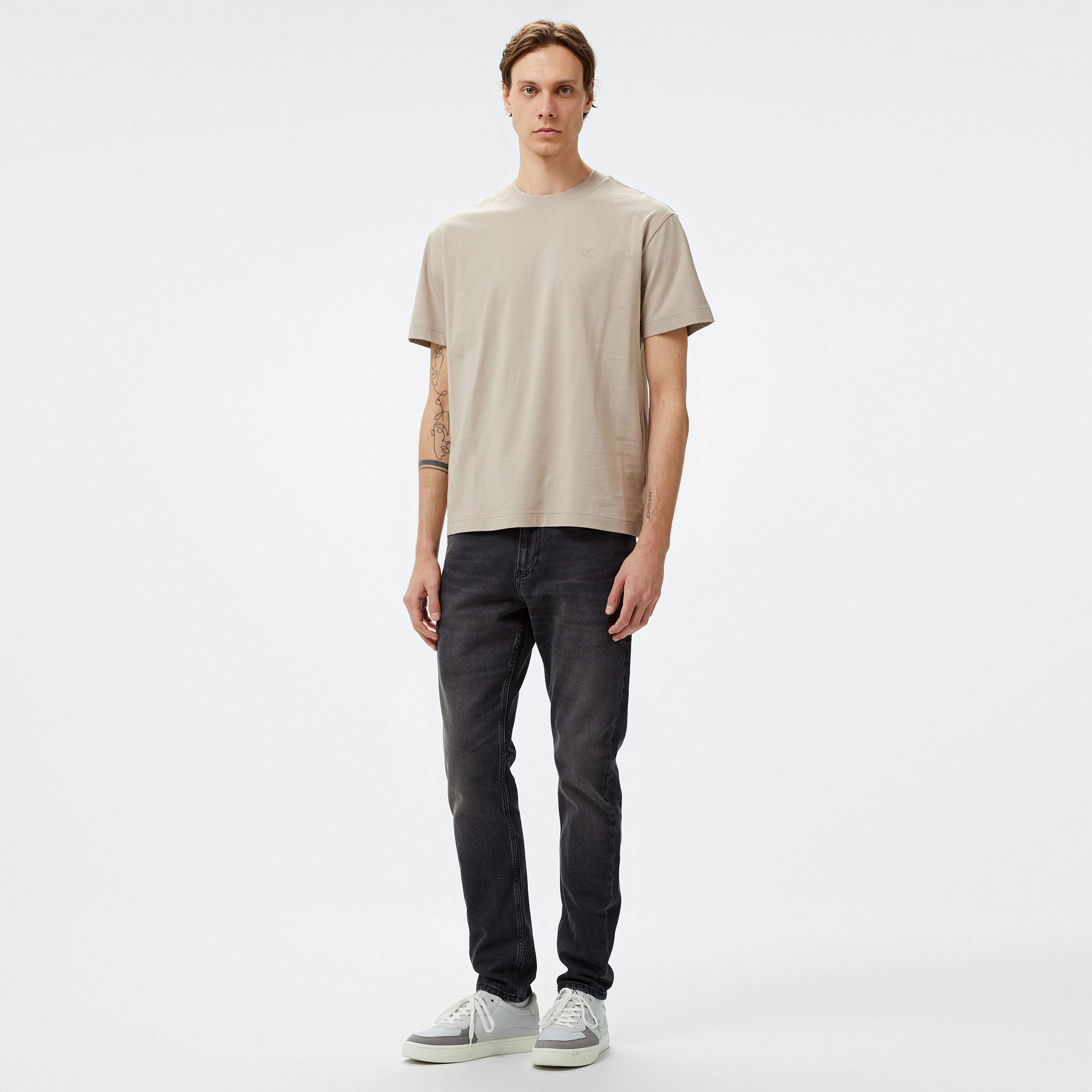 Calvin Klein Jeans Erkek Gri T-Shirt