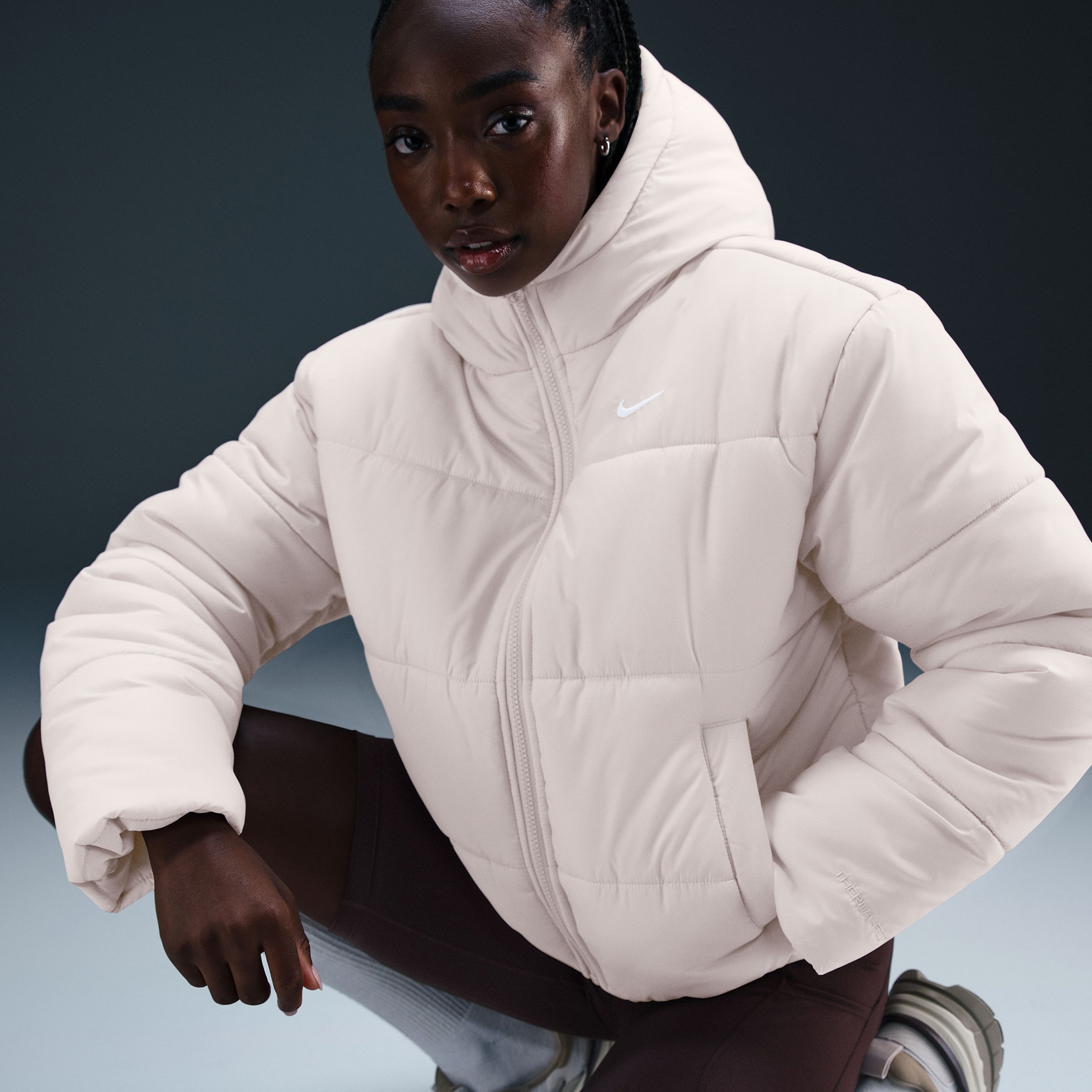 Nike Sportswear Classic Puffer Kadın Beyaz Mont