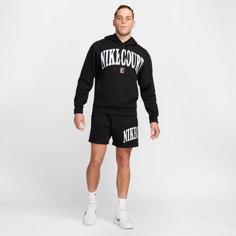 Nike Court Dri-Fit Fleece Heritage Erkek Siyah Sweatshirt