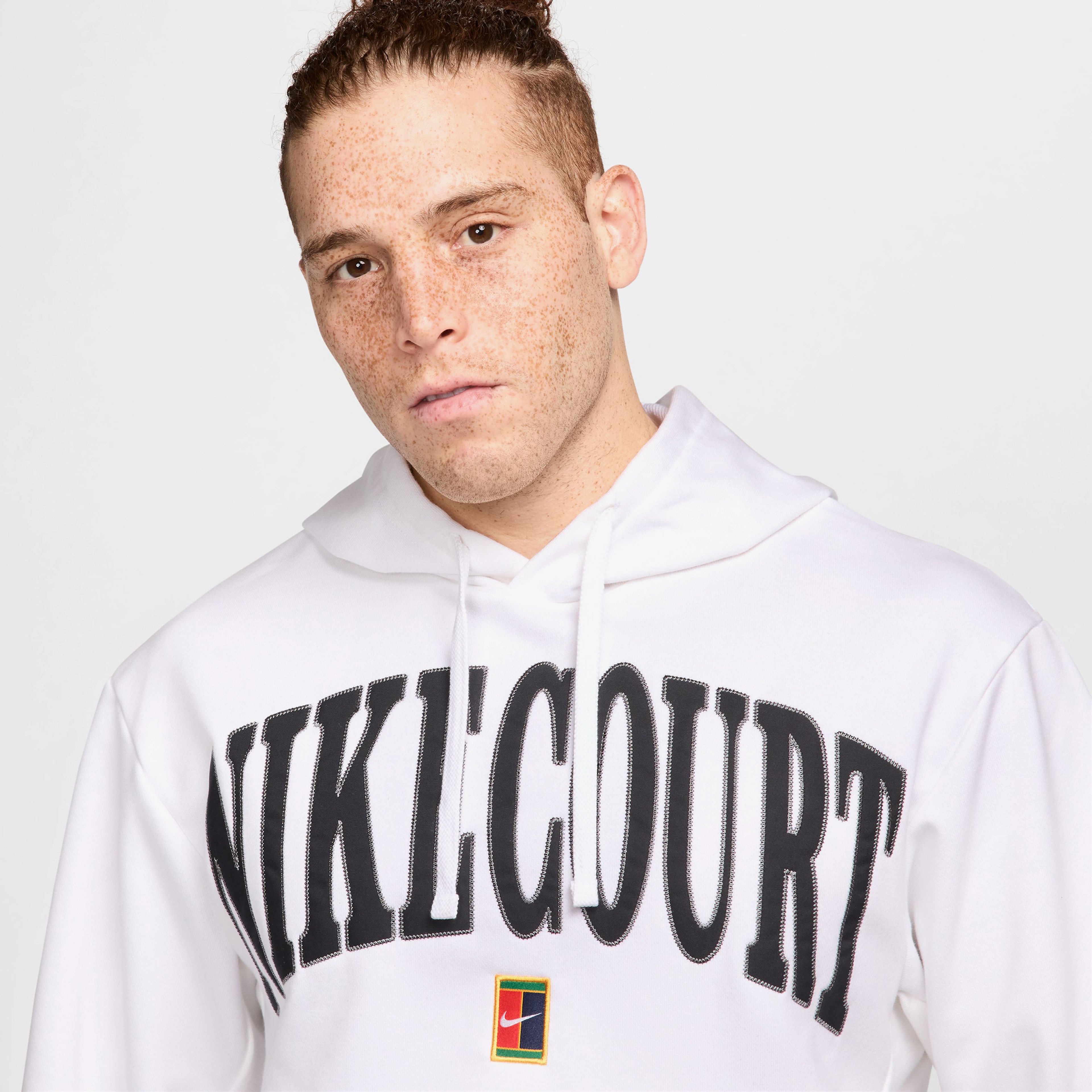 Nike Court Dri-Fit Fleece Heritage Erkek Beyaz Sweatshirt