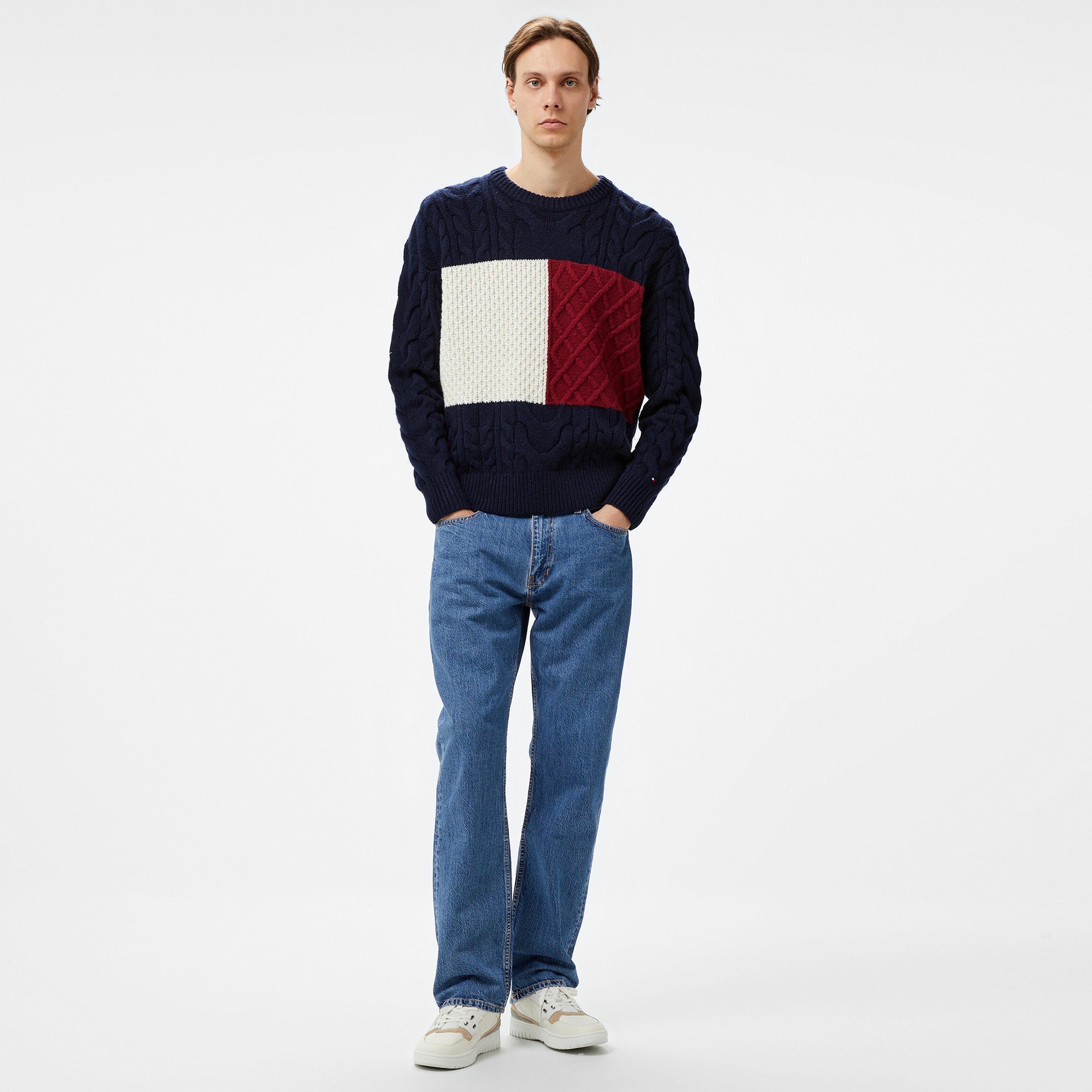 Tommy Hilfiger Erkek Mavi Triko
