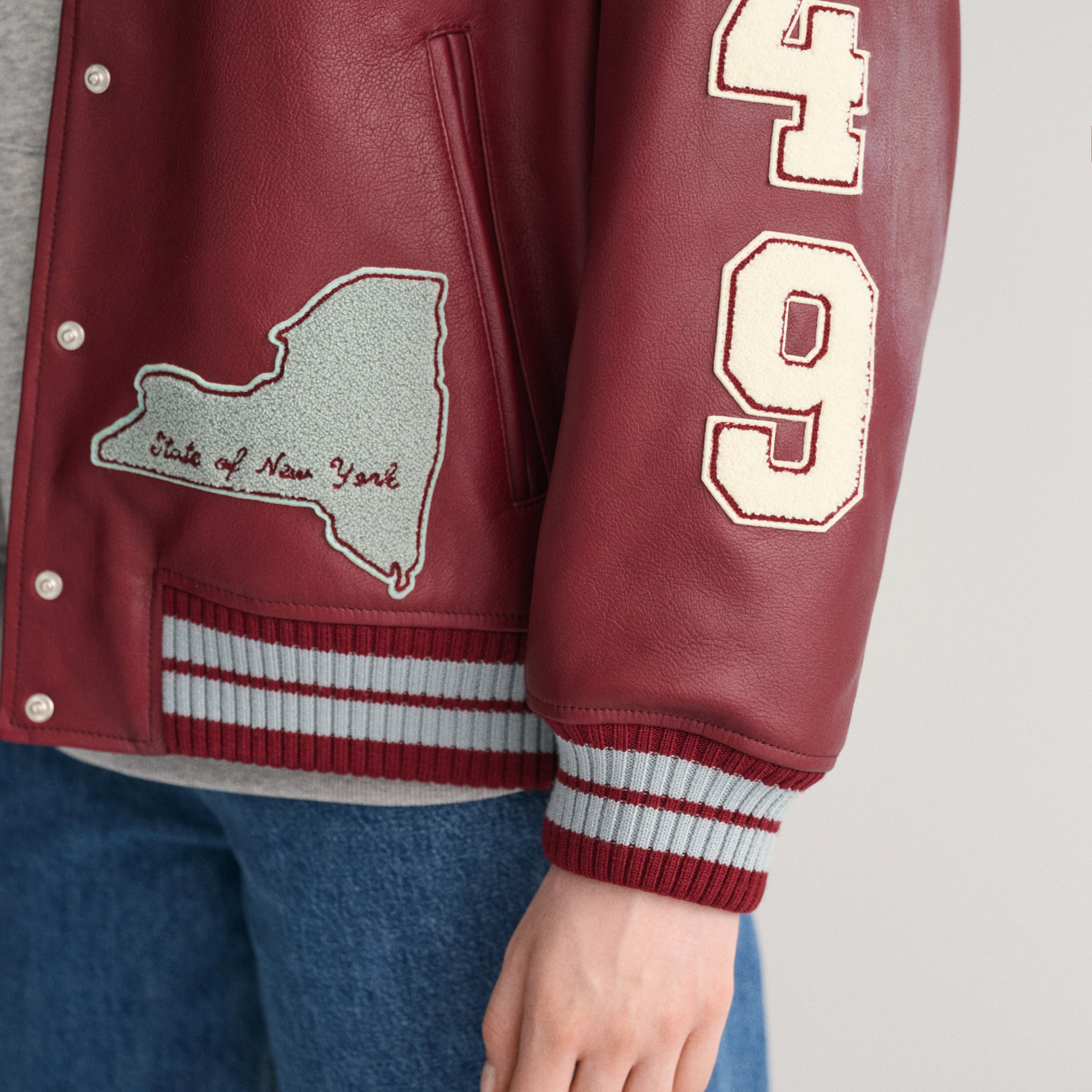 GANT Kadın Bordo Oversize Fit Logolu Bomber Ceket