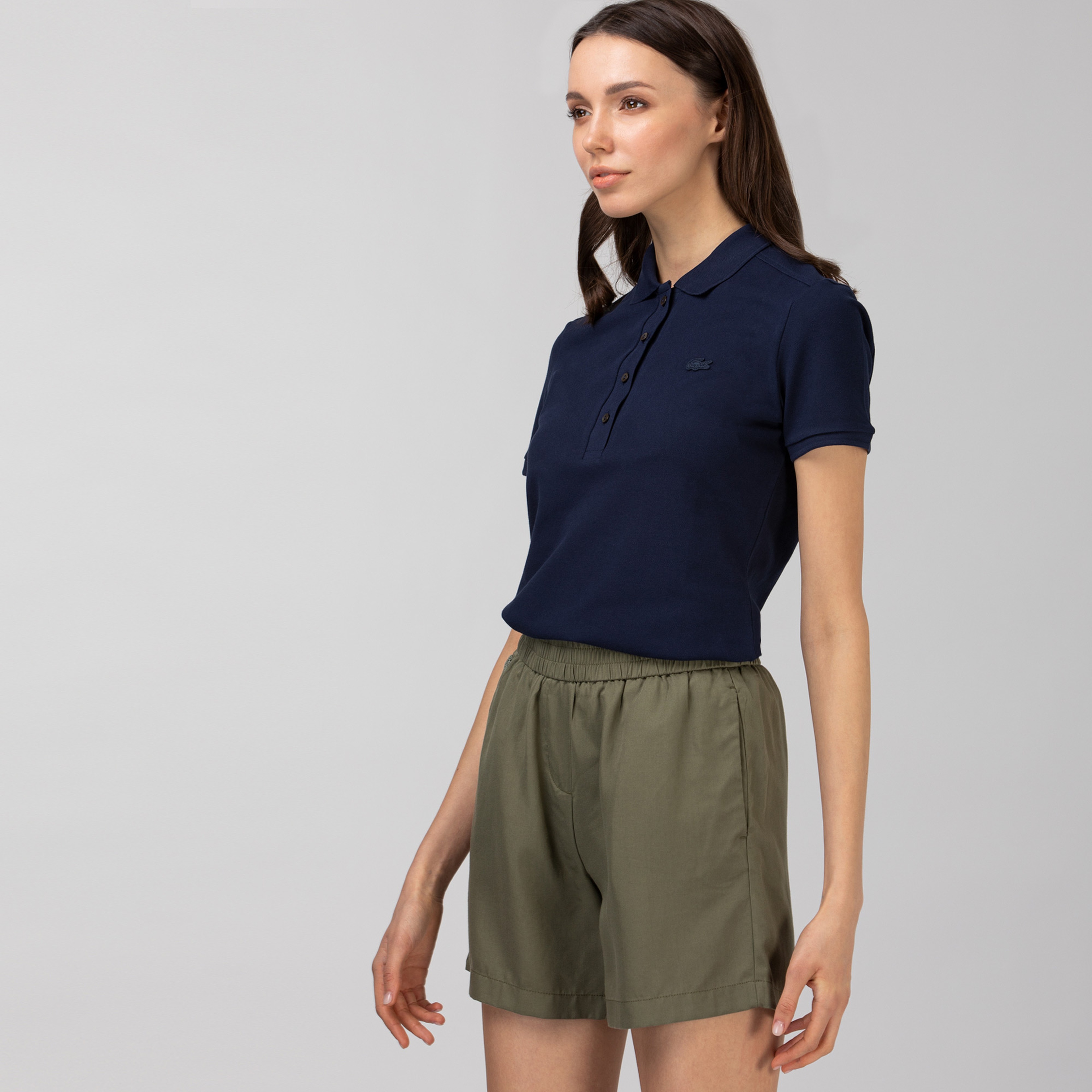 L.12.D Kadın Slim Fit Lacivert Polo