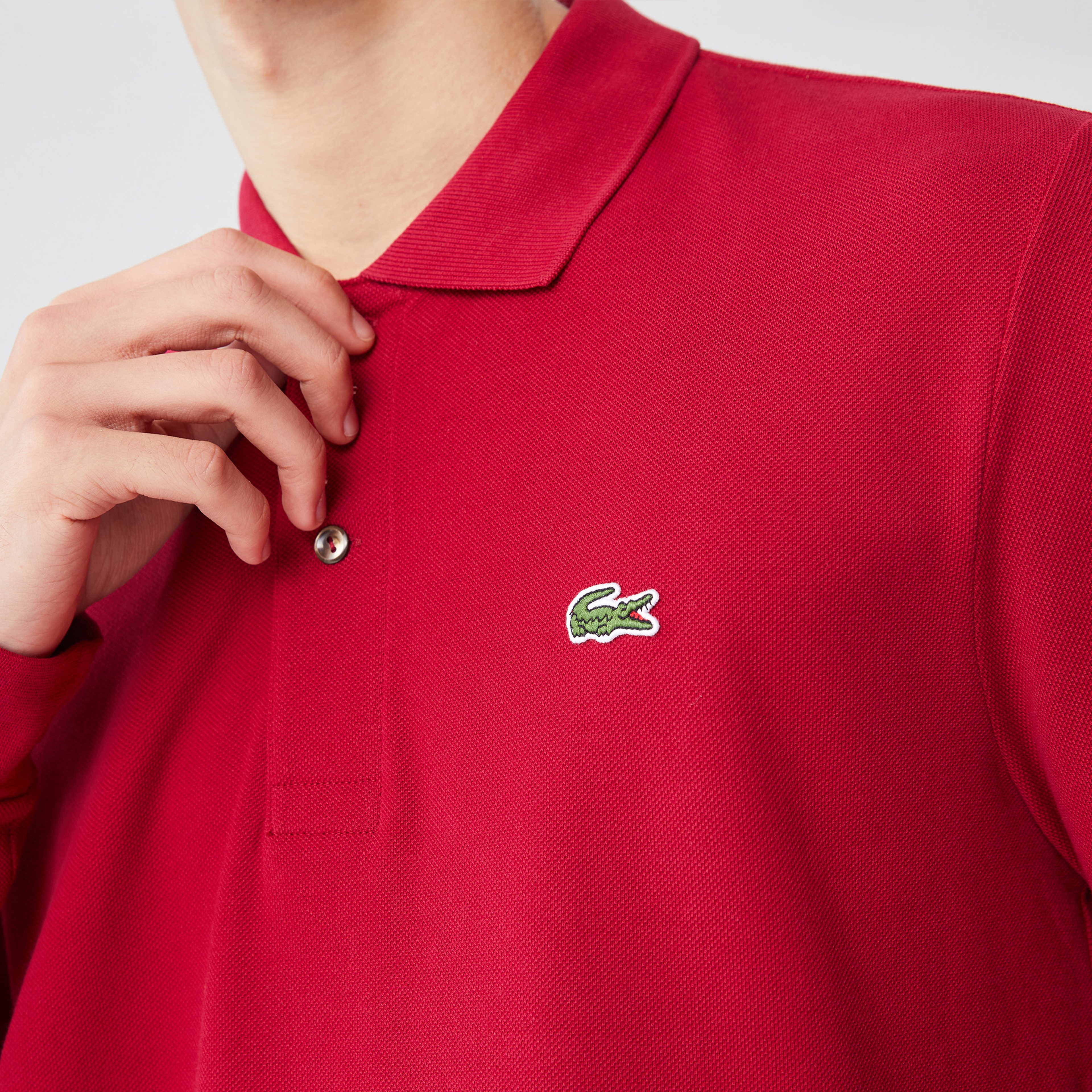 L.12.12 Erkek Classic Fit Uzun Kollu Bordo Polo