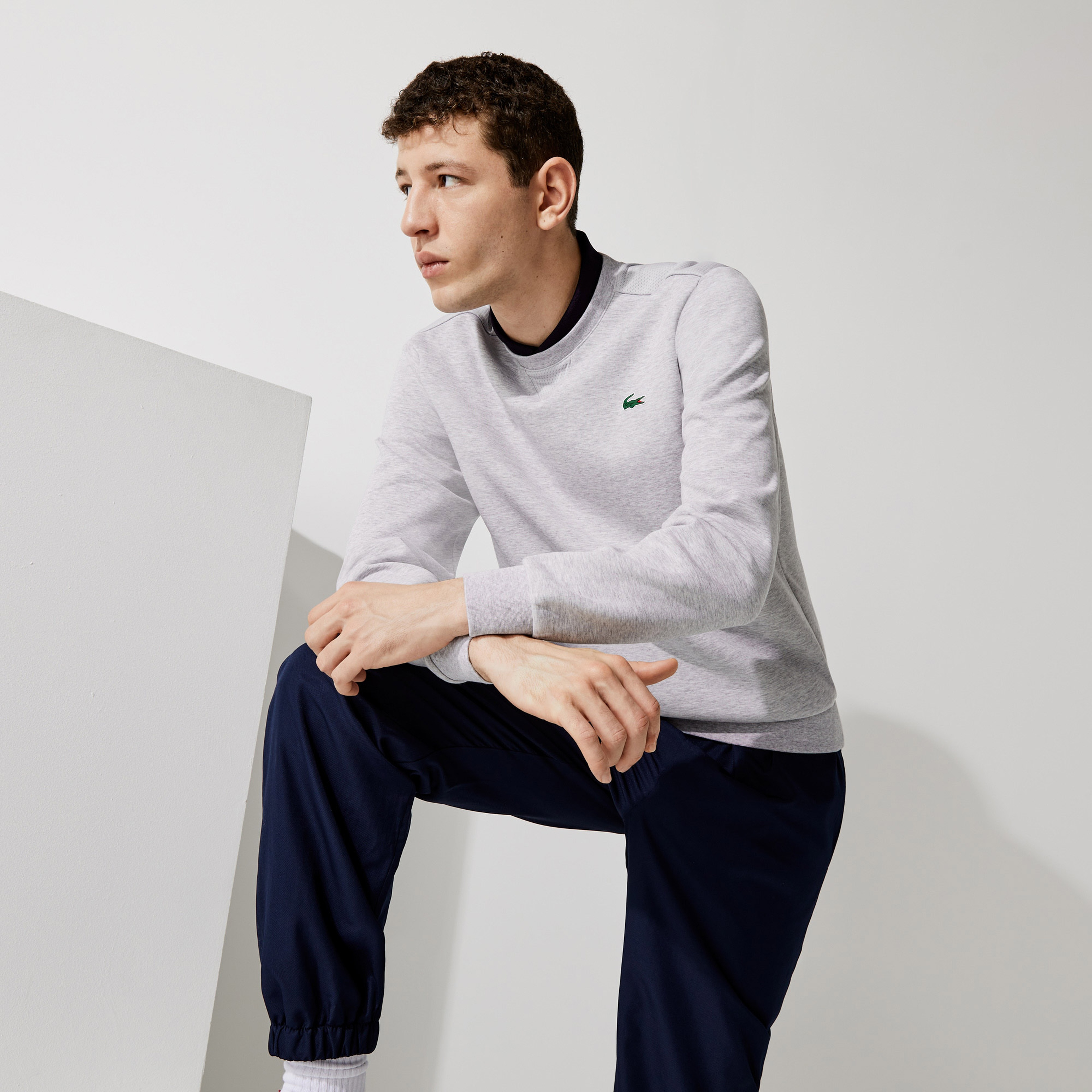 Lacoste Crew Neck Kanguru Cepli Erkek Siyah Sweatshirt