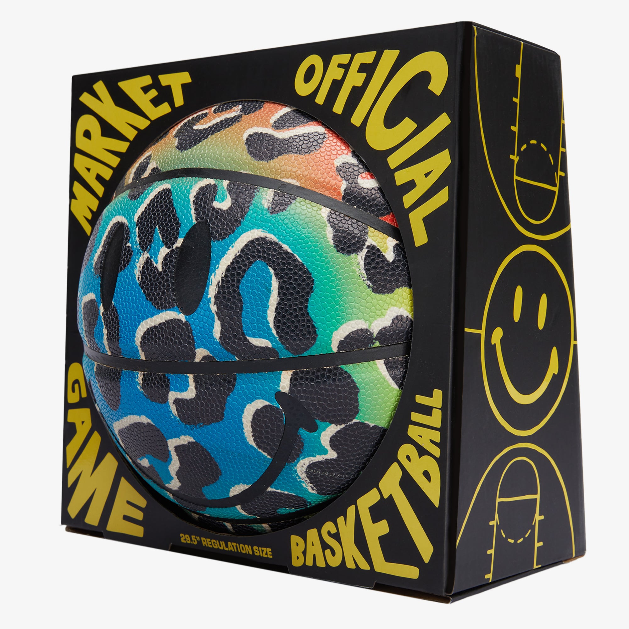 Market Smiley Animal Print Renkli Basketbol Topu