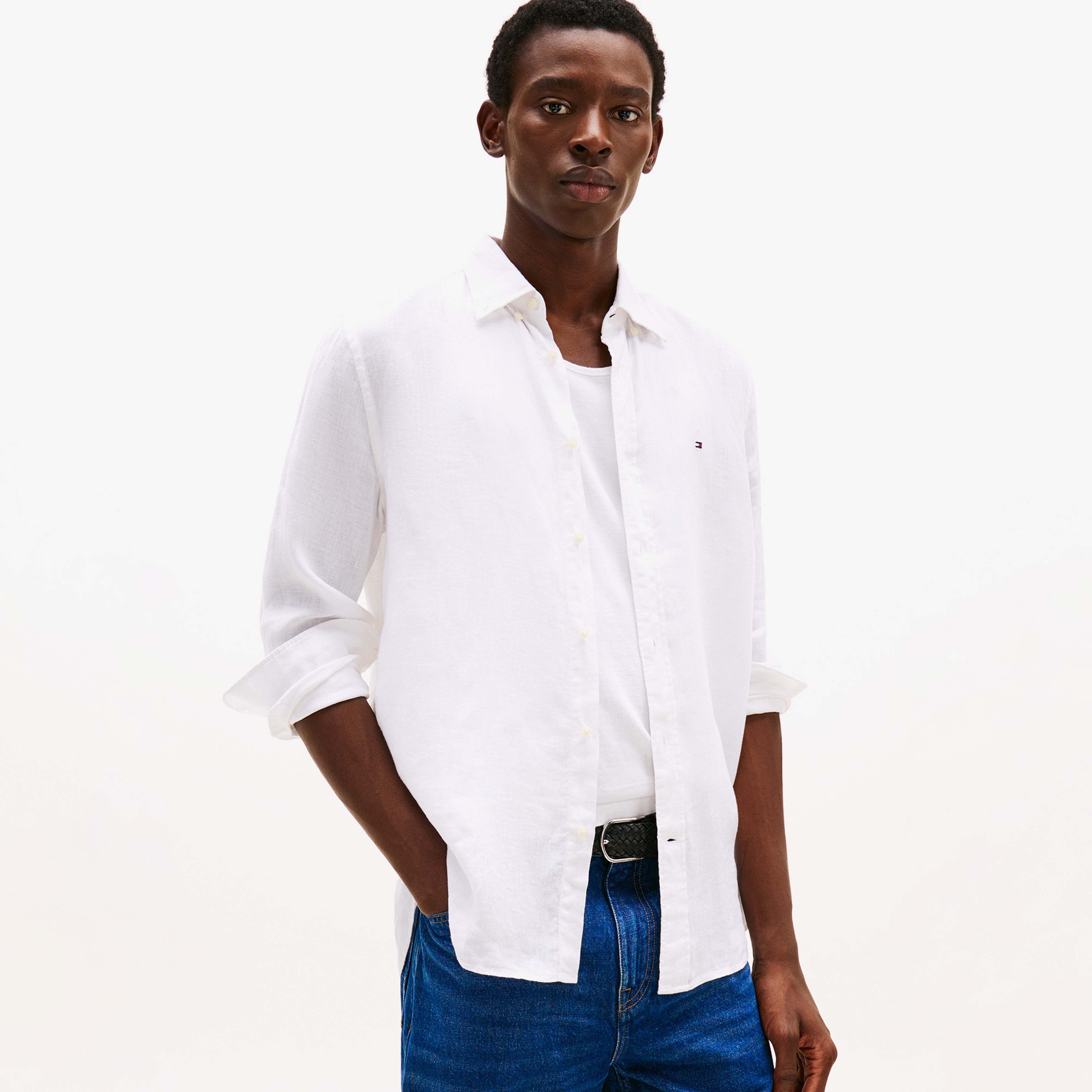 Tommy Hilfiger Erkek Beyaz Gömlek