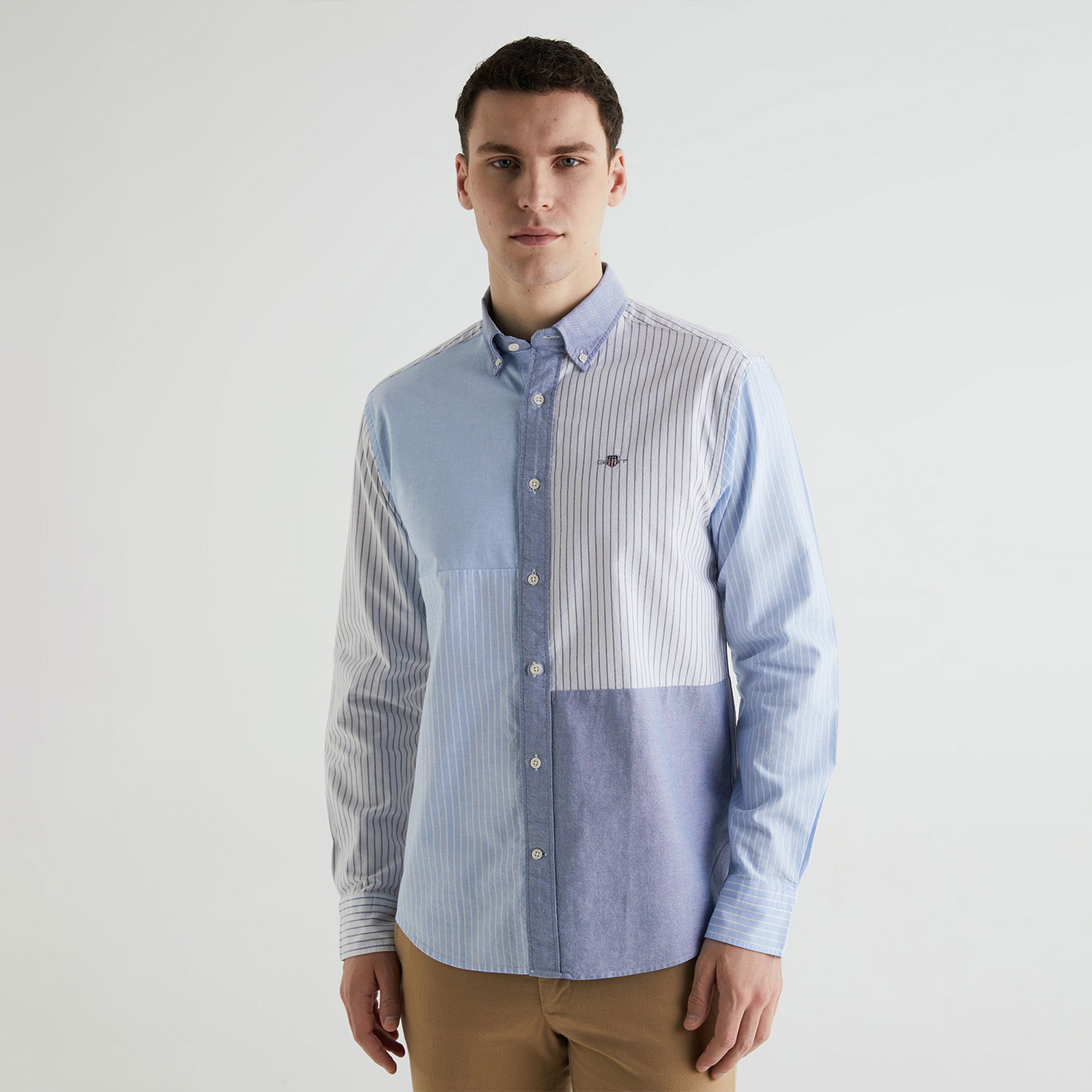 GANT Erkek Mavi Regular Fit Klasik Yaka Çizgili Gömlek