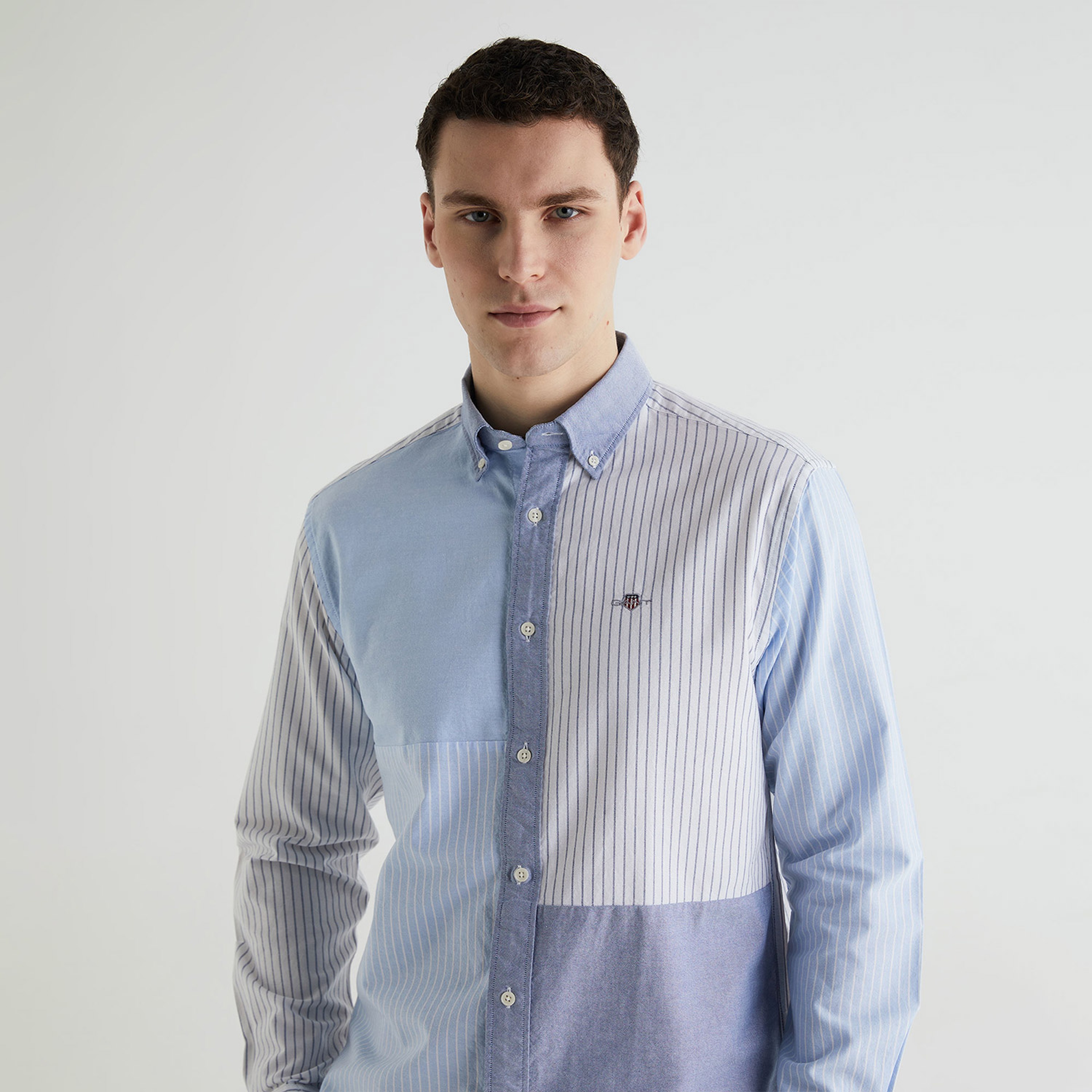 GANT Erkek Mavi Regular Fit Klasik Yaka Çizgili Gömlek