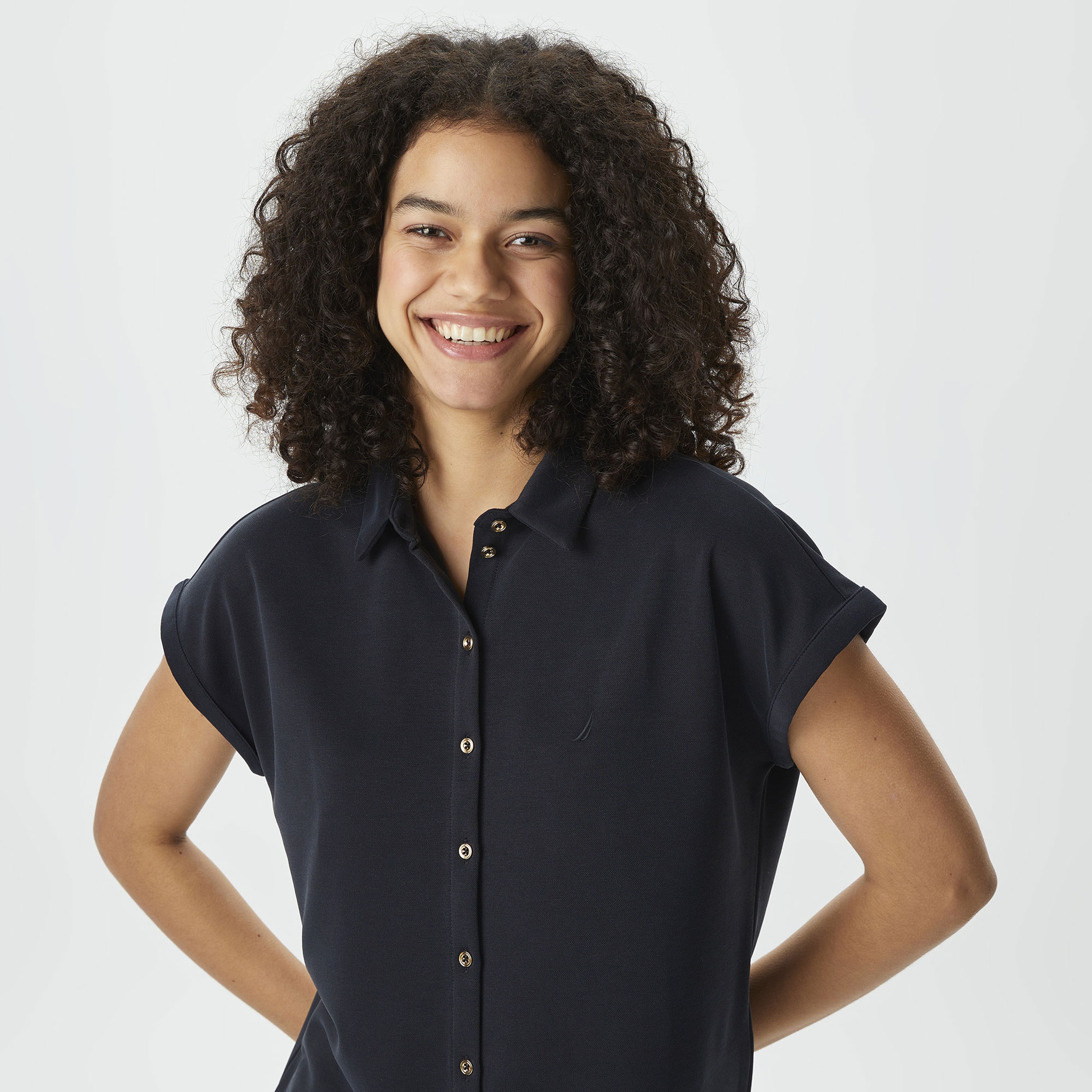 Nautica Kadın Siyah Relaxed Fit Gömlek