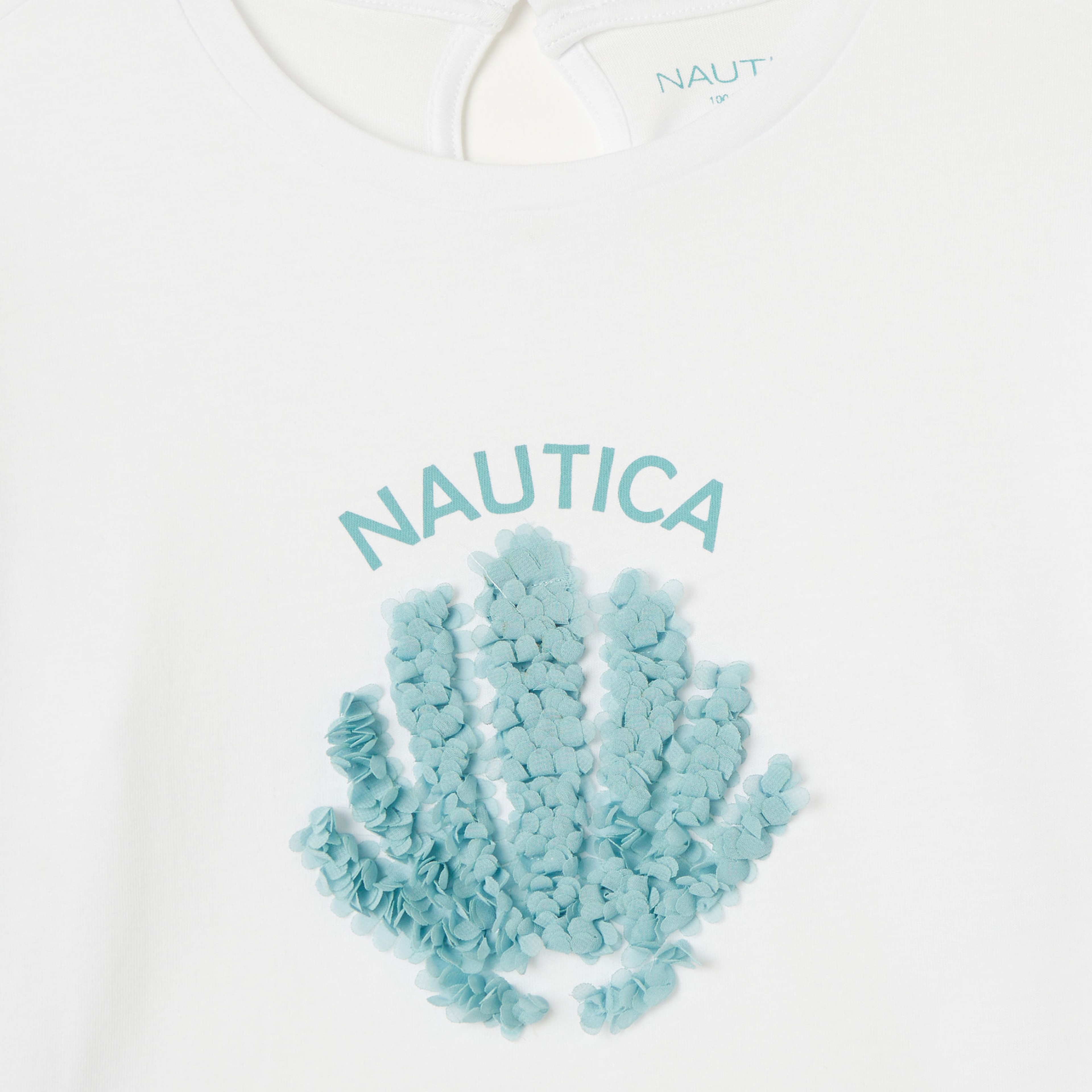 Nautica Kız Çocuk Beyaz Relaxed Fit T-Shirt