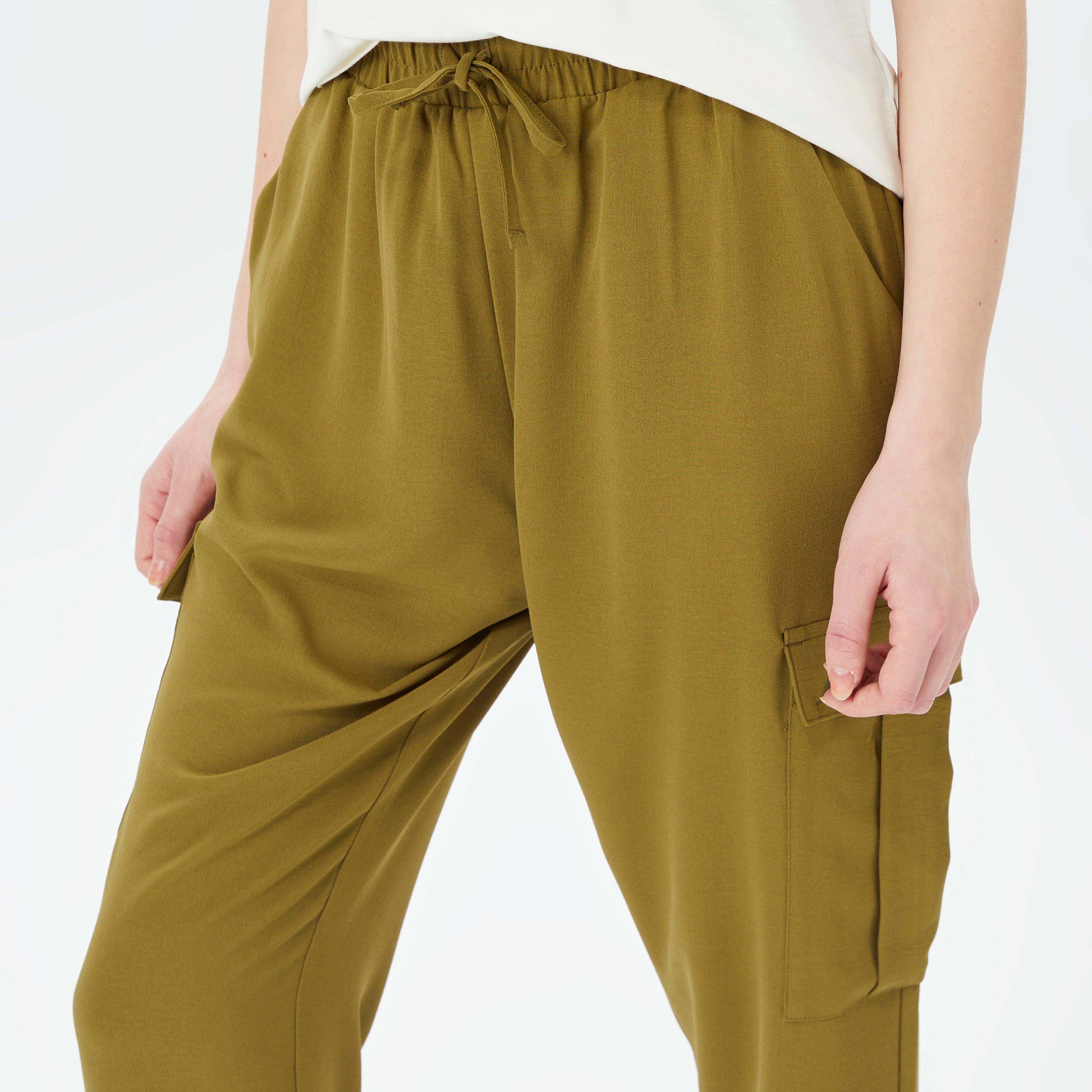 Nautica Kadın Yeşil Relaxed Fit Pantolon