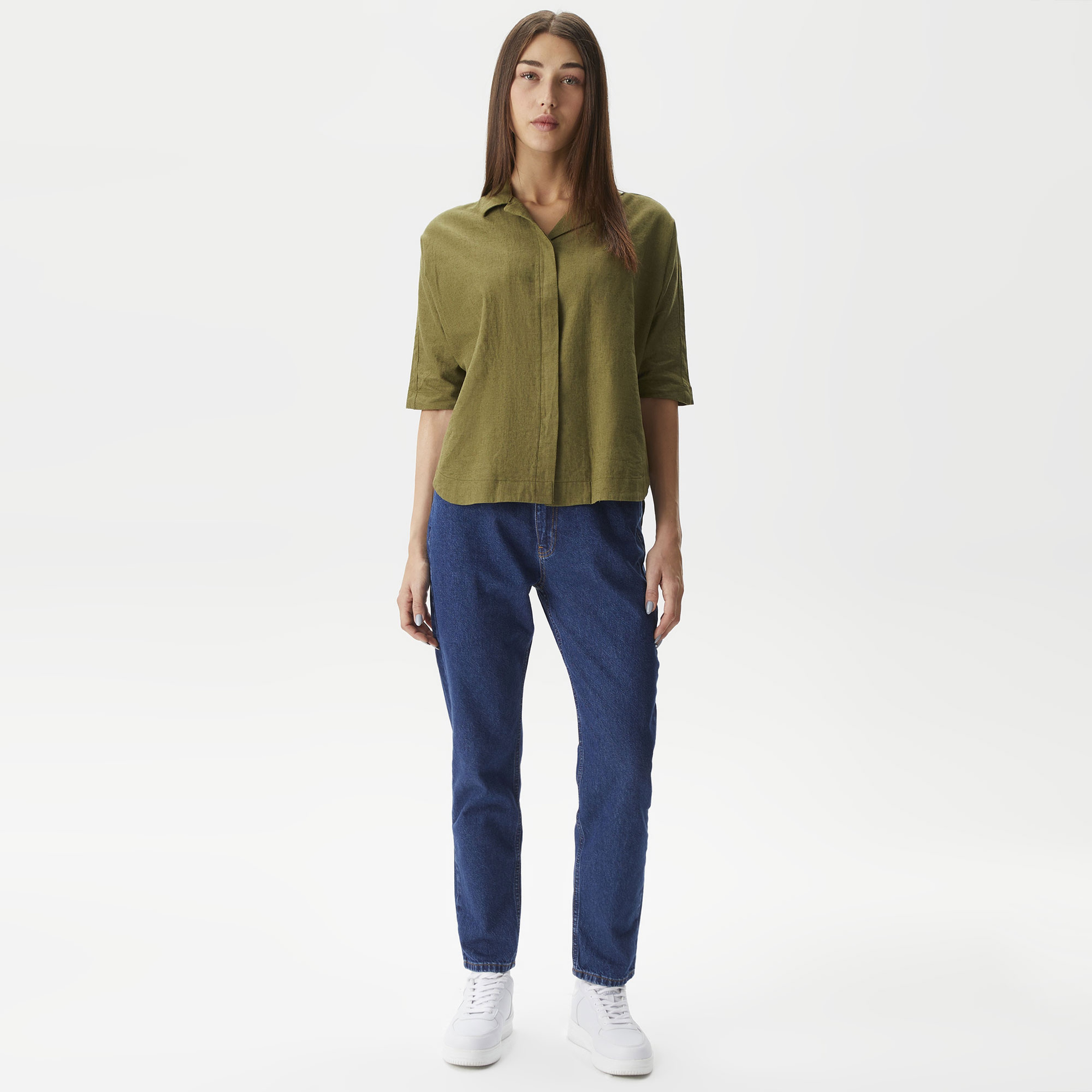 Nautica Kadın Yeşil Oversize Gömlek