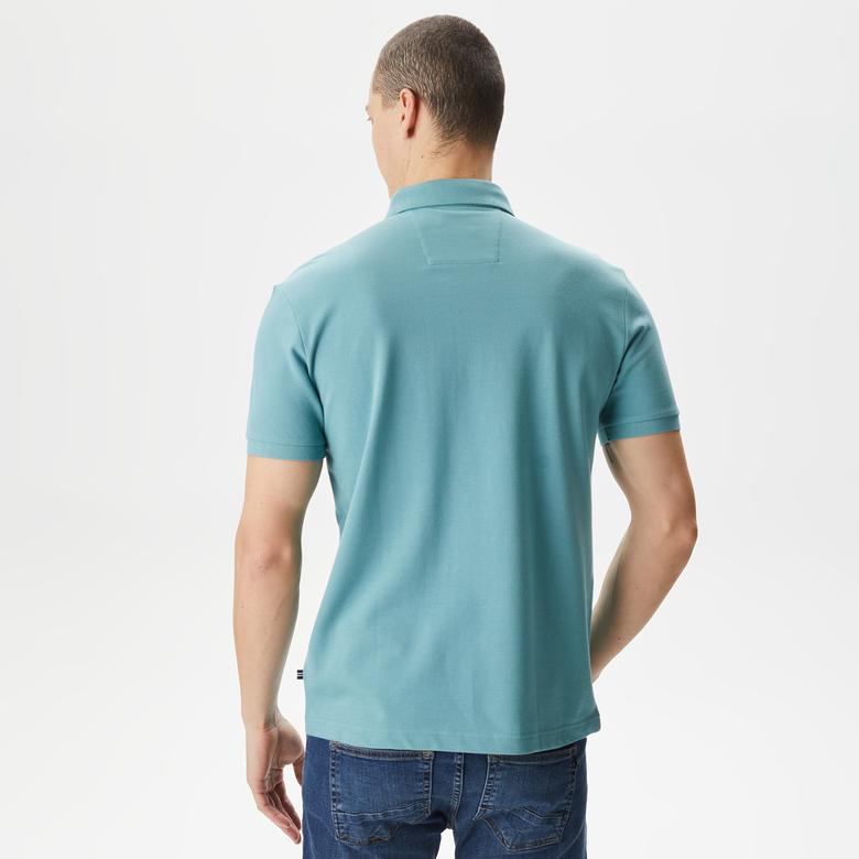 Nautica Erkek Mavi Slim Fit Kısa Kollu Polo Yaka T-Shirt