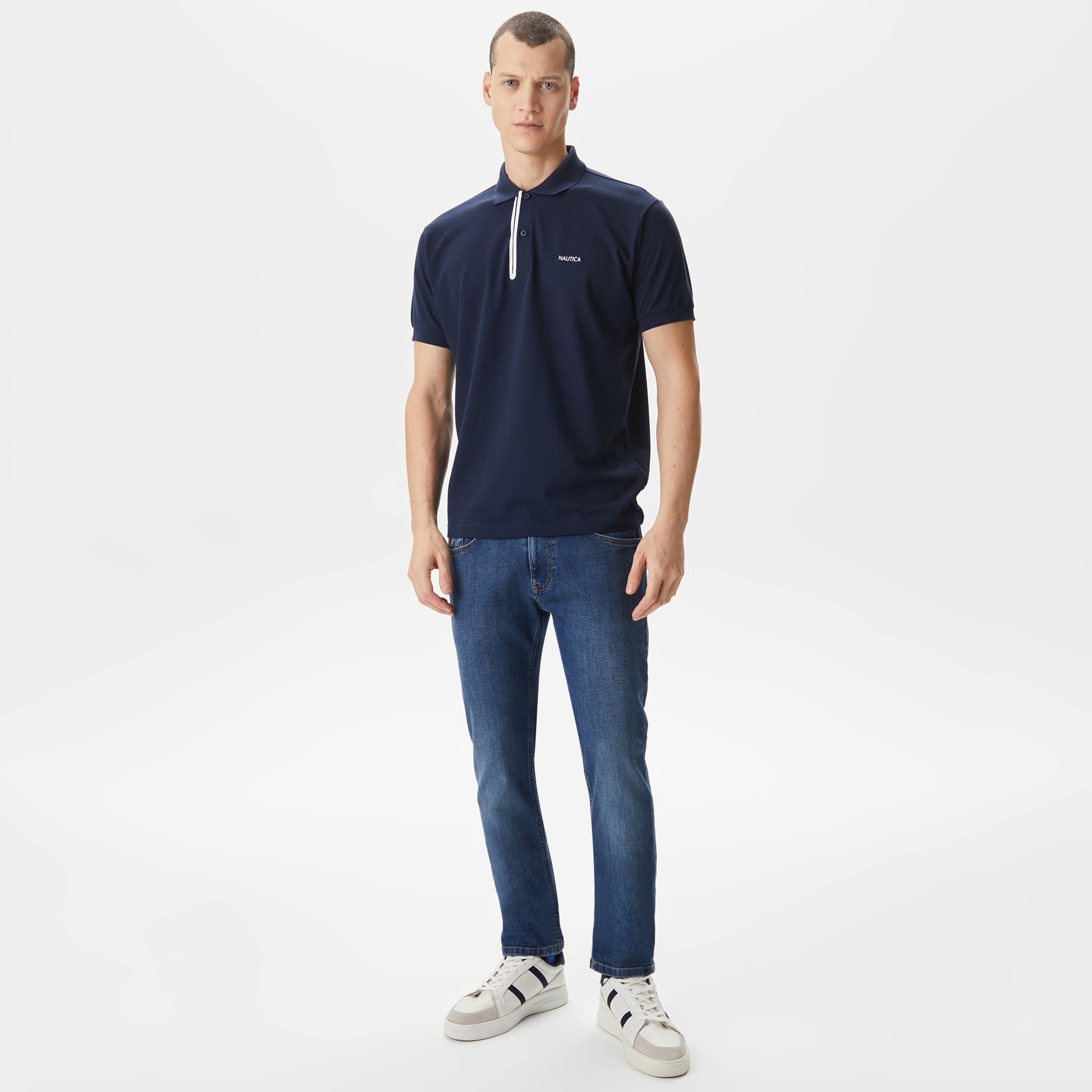 Nautica Erkek Lacivert Classic Fit Kısa Kollu Polo Yaka T-Shirt
