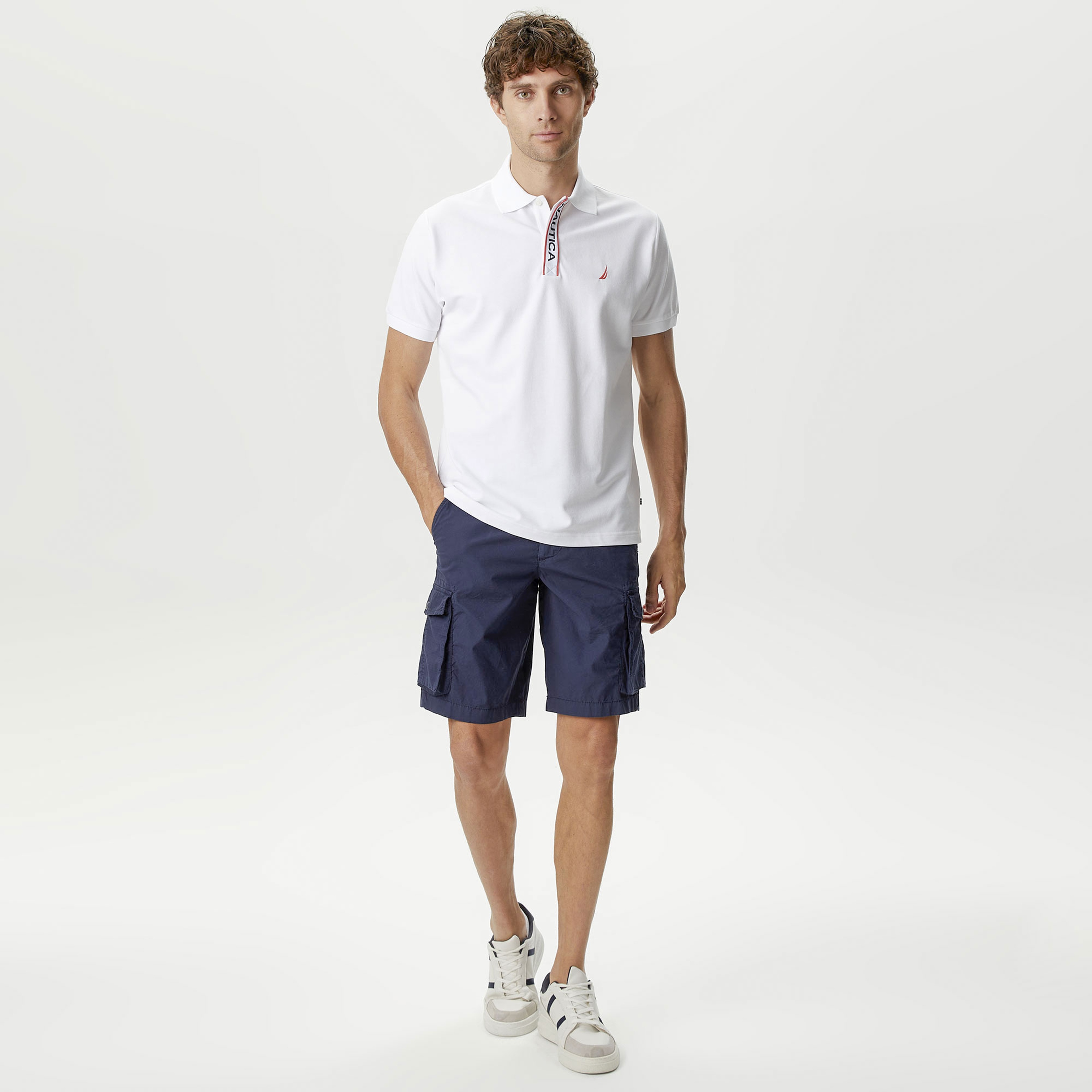 Nautica Erkek Beyaz Classic Fit Kısa Kollu Polo Yaka T-Shirt