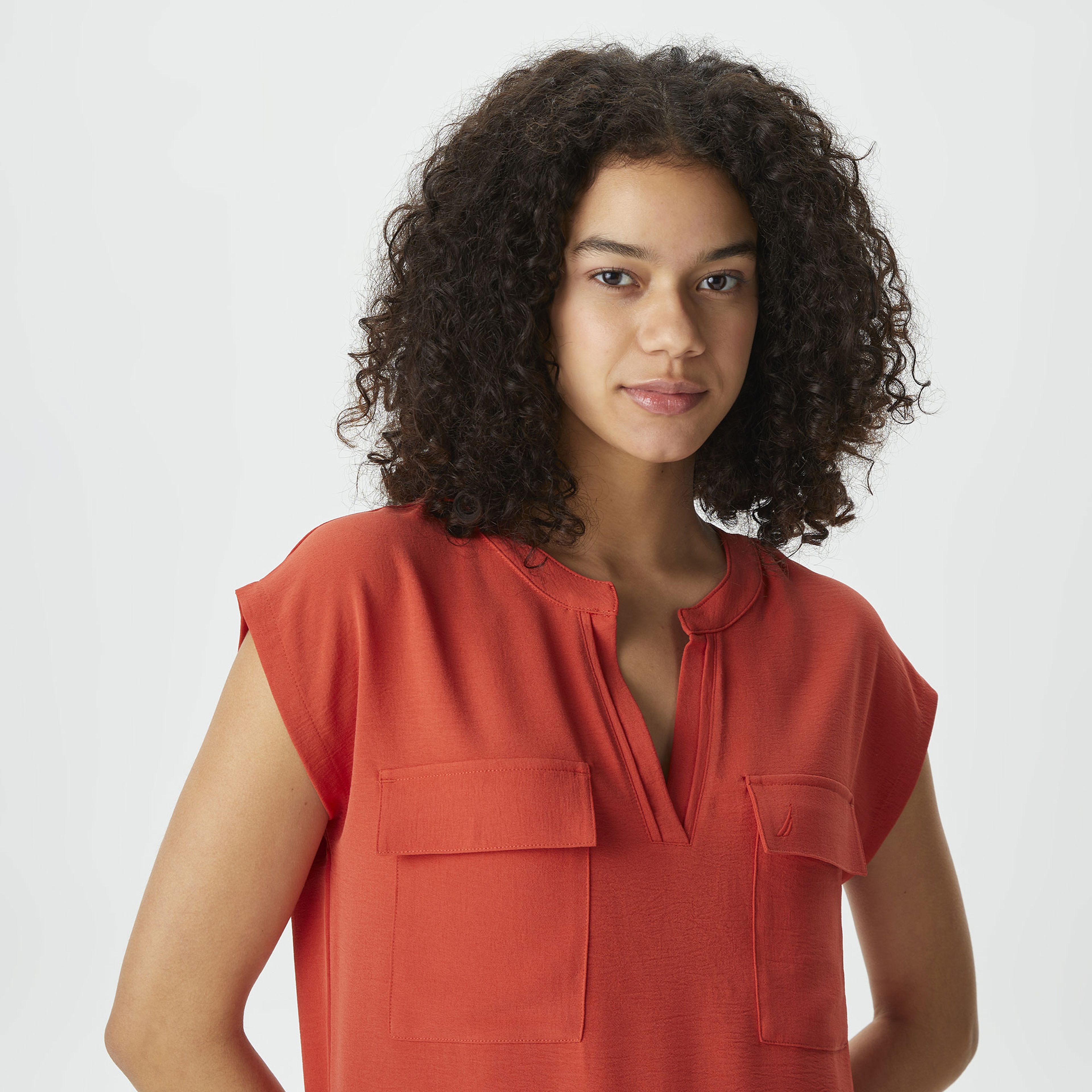 Nautica Kadın Kiremit Relaxed Fit Bluz