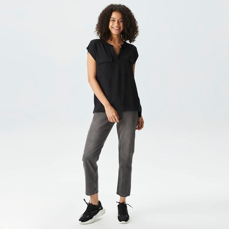 Nautica Kadın Siyah Relaxed Fit Bluz