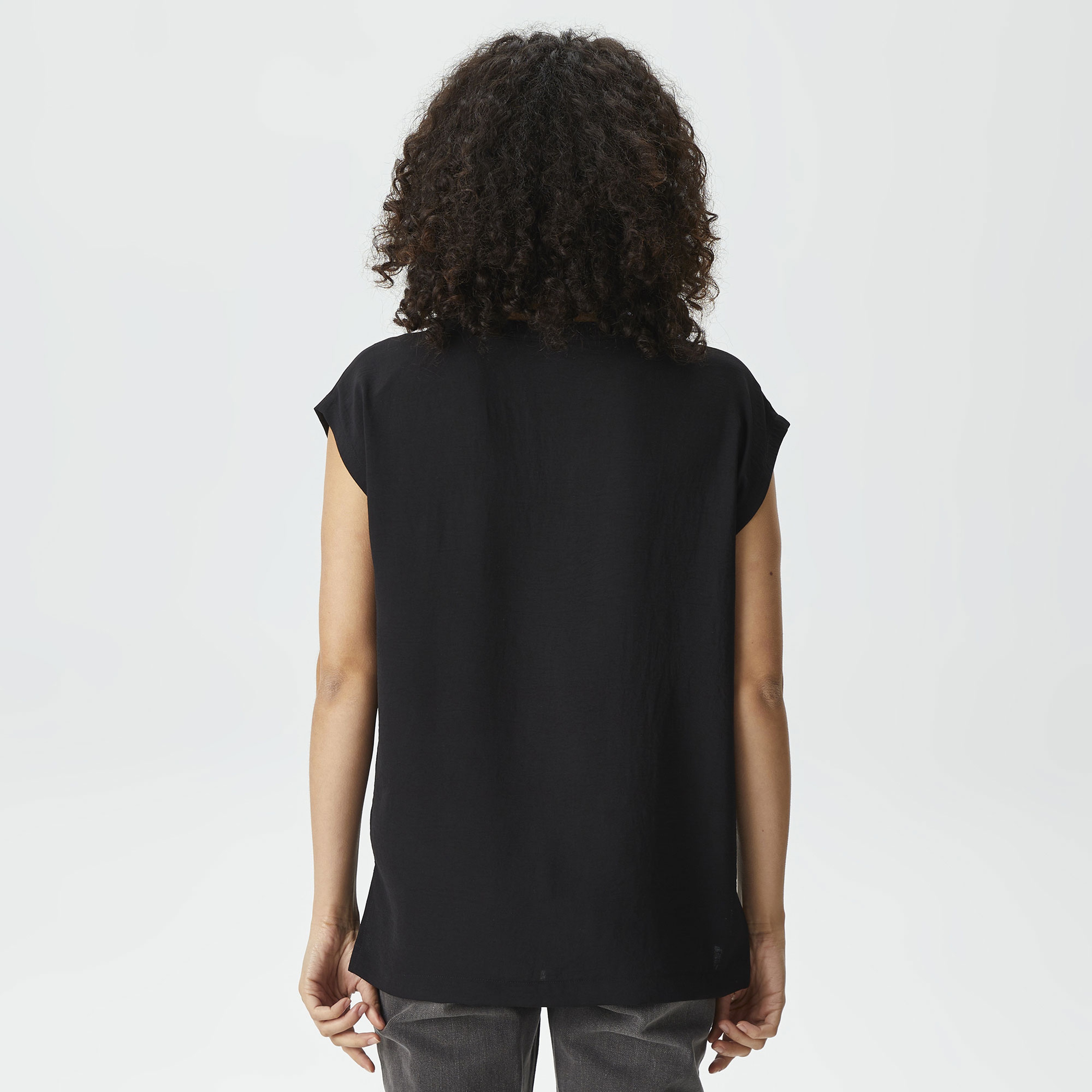 Nautica Kadın Siyah Relaxed Fit Bluz