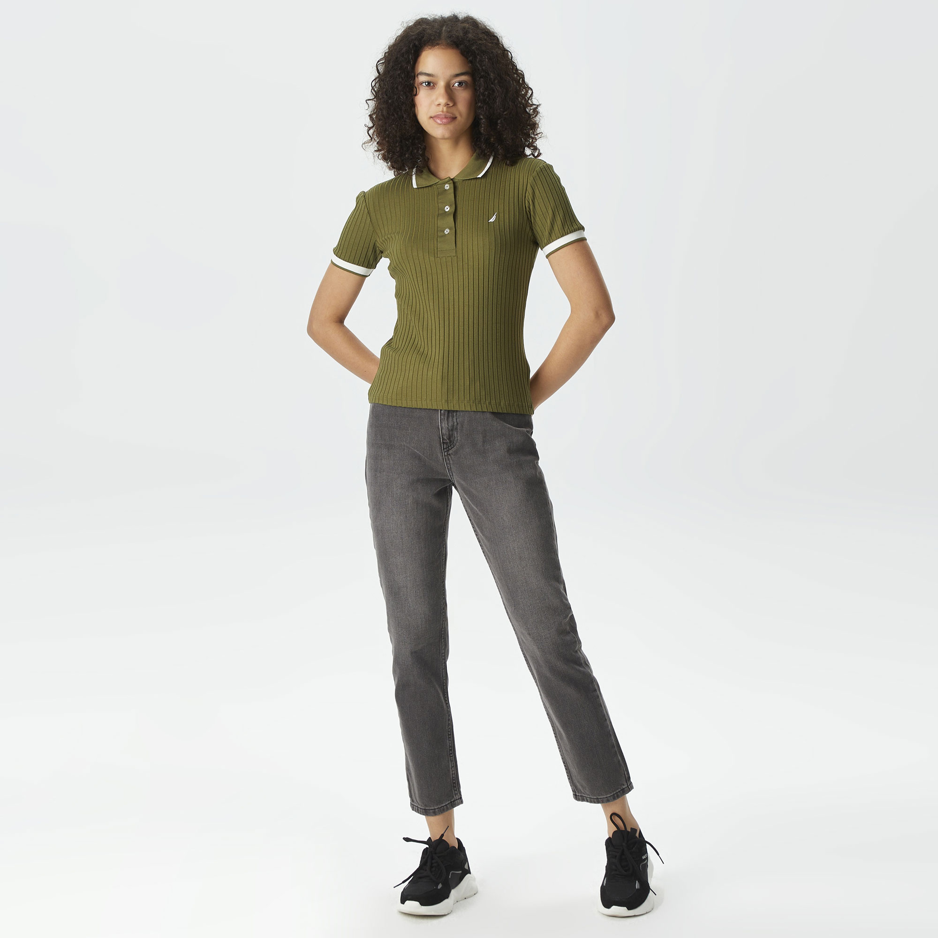 Nautica Kadın Yeşil Slim Fit Kısa Kollu Polo