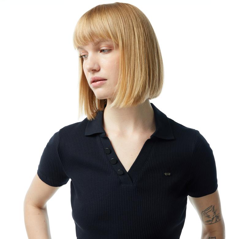 Nautica Kadın Siyah Slim Fit Kısa Kollu Polo