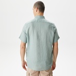 Nautica Erkek Yeşil Classic Fit Kısa Kollu Keten Gömlek