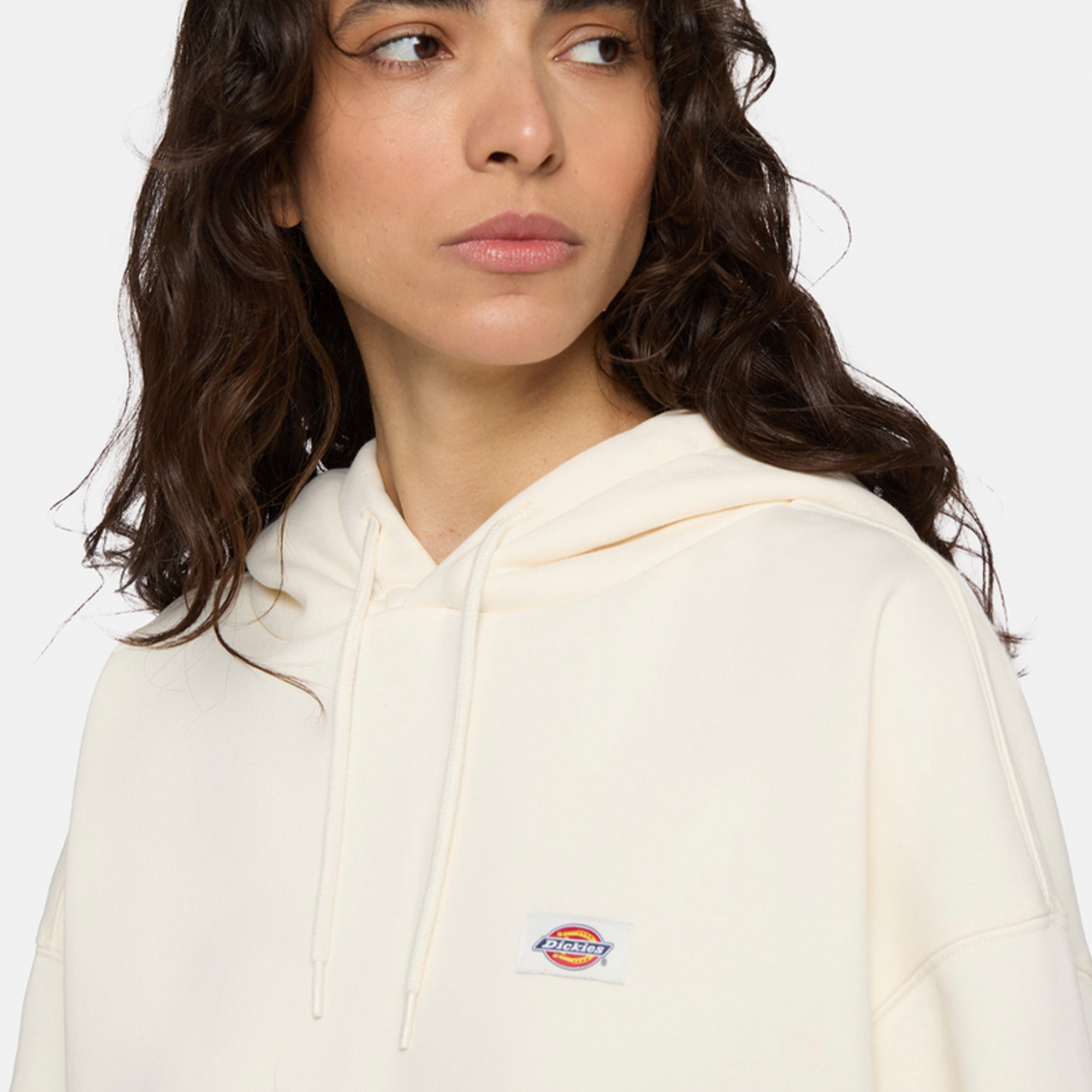 Dickies Oakport Cropped Kadın Krem Hoodie