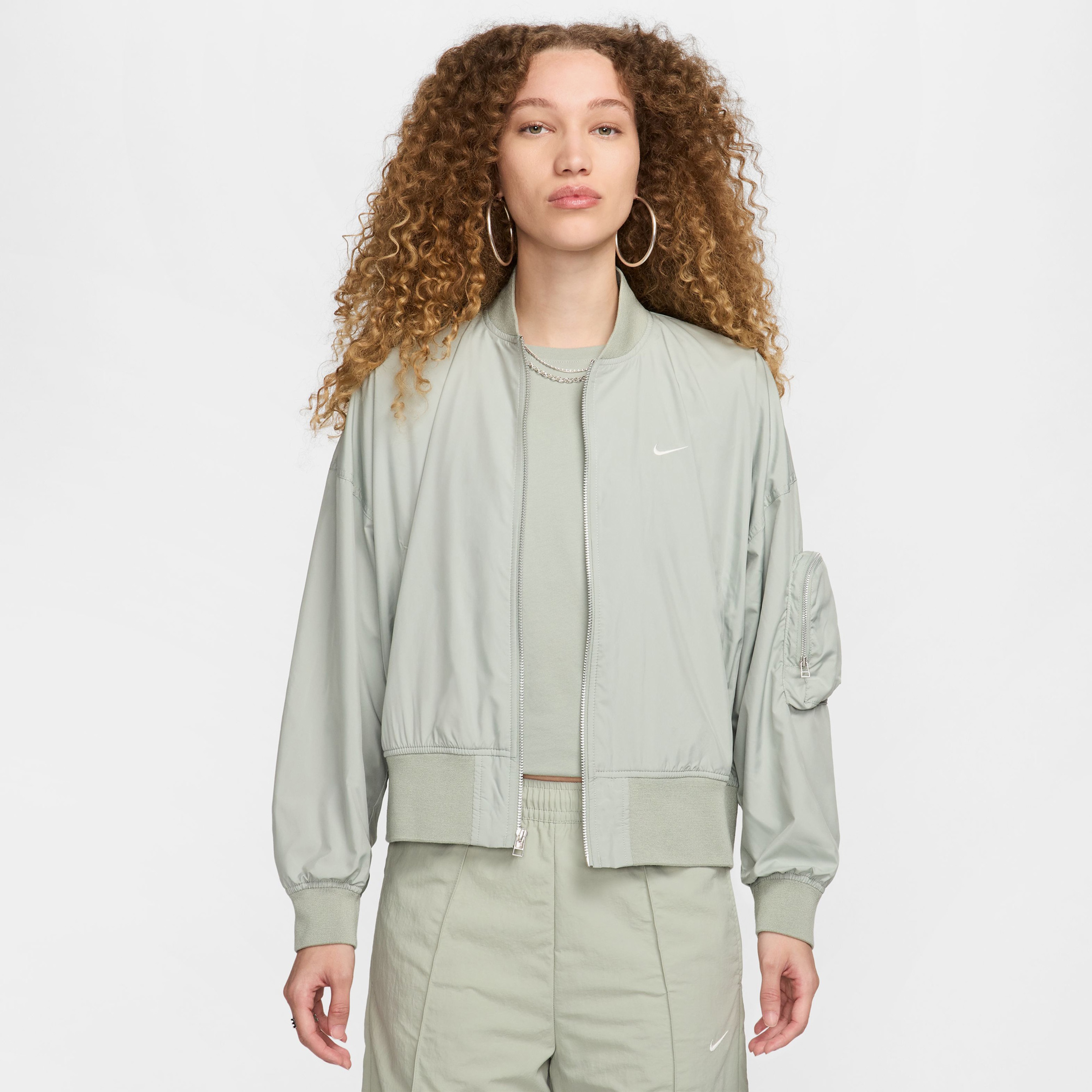 Nike Sportswear Essential Kadın Yeşil Oversize Bomber Ceket