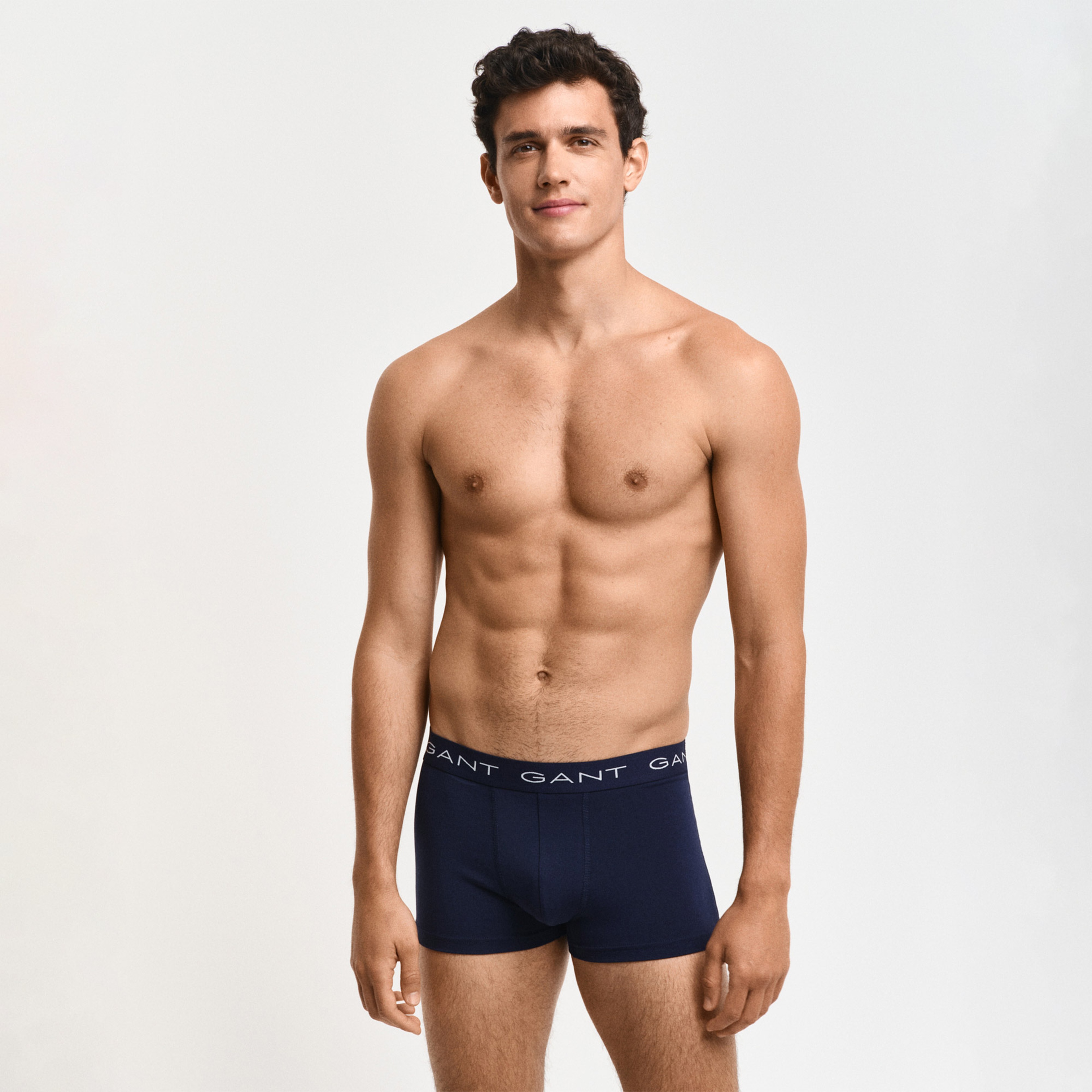 GANT Erkek Lacivert Slim Fit Logolu 3'lü Boxer