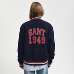 GANT Unisex Lacivert Hakim Yaka Logolu Bomber Ceket